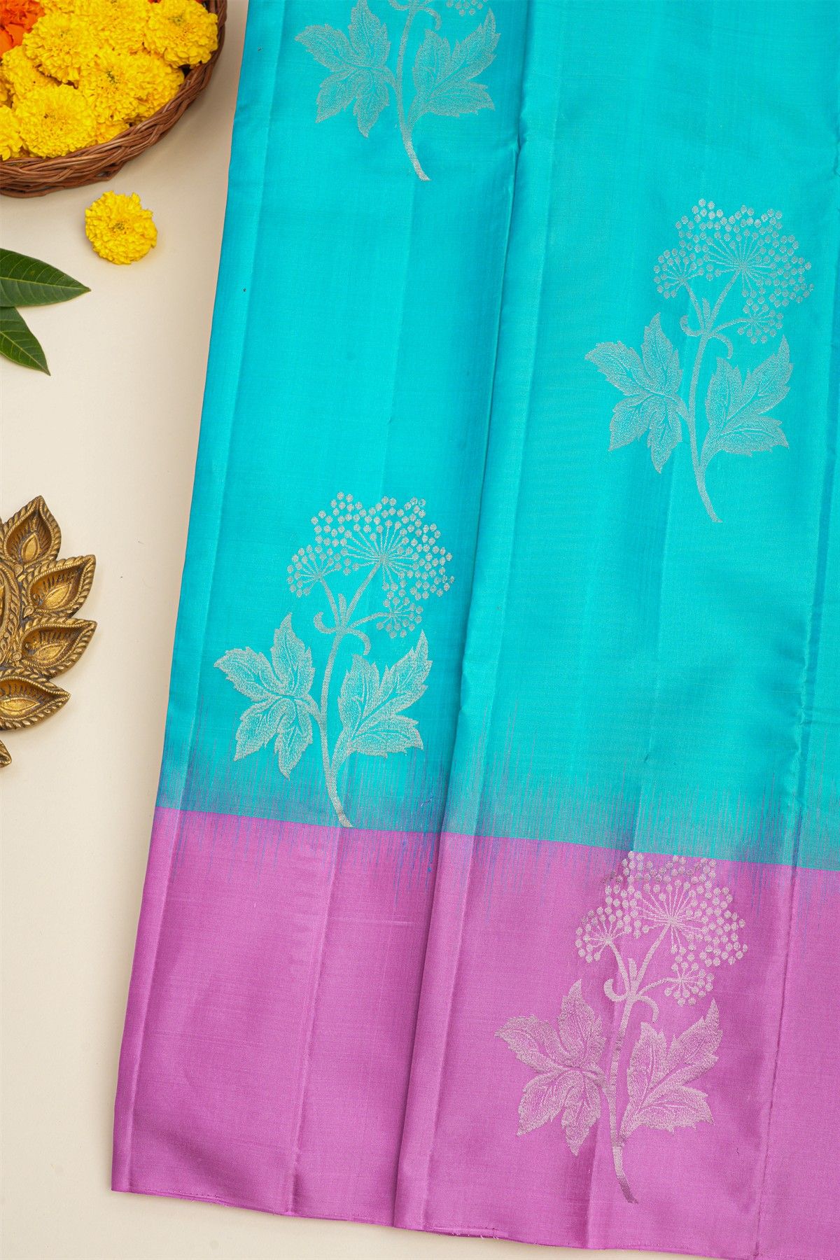 Coimbatore Soft Silk Sky Blue Saree