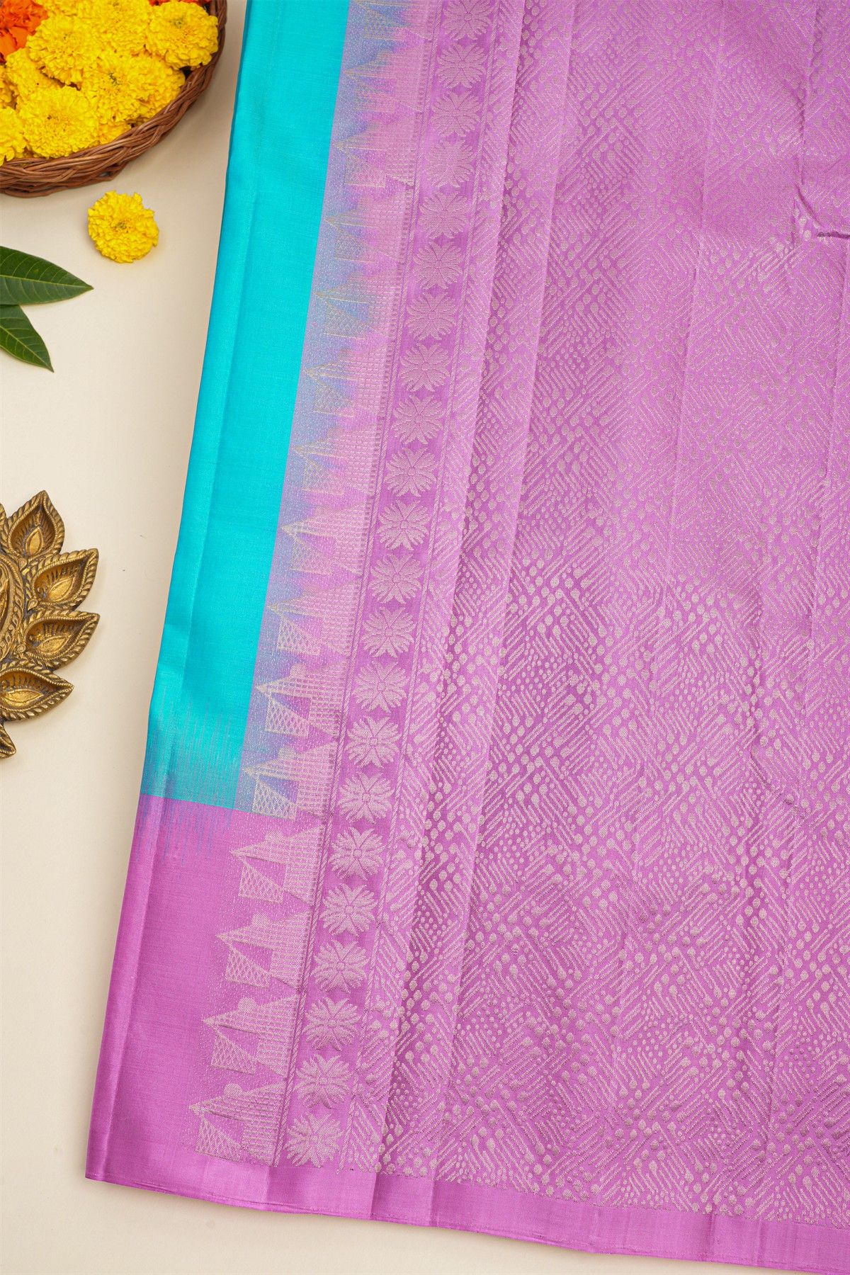 Coimbatore Soft Silk Sky Blue Saree