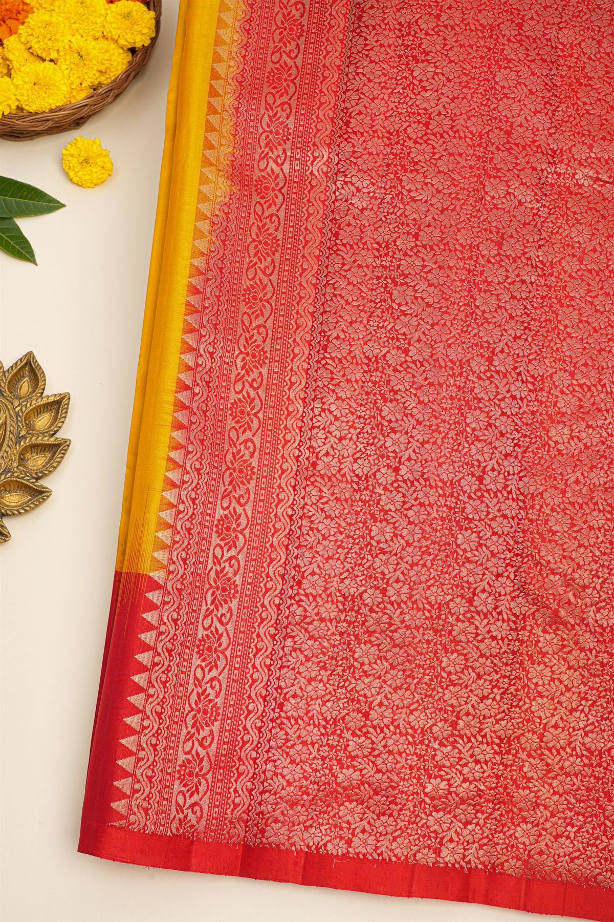 Coimbatore Soft Silk Mustard Saree