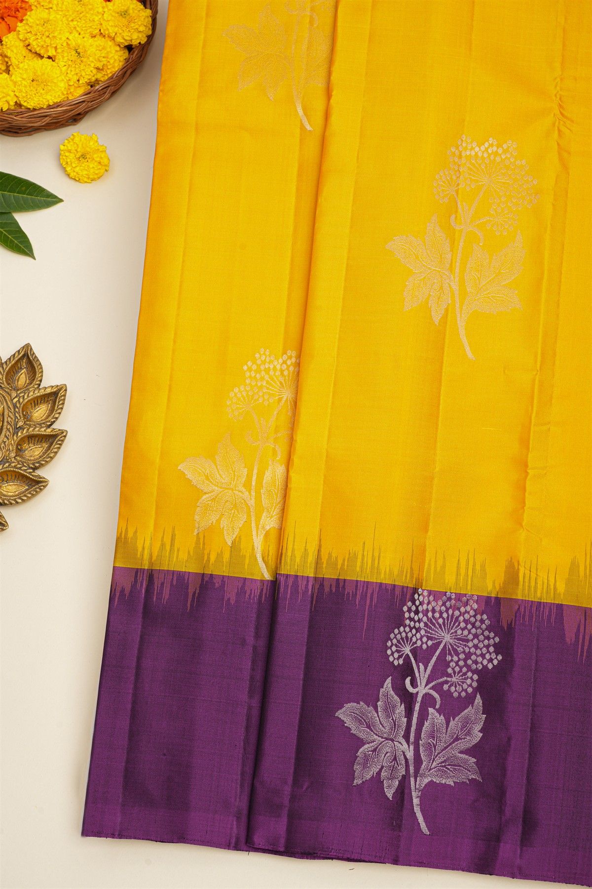 Coimbatore Soft Silk Mustard Saree