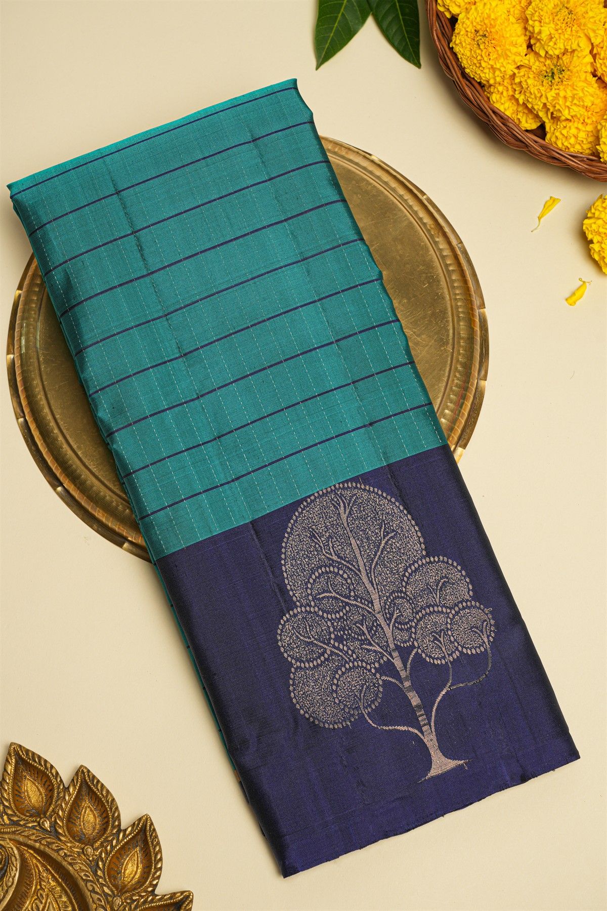 Coimbatore Soft Silk Sea Blue Saree