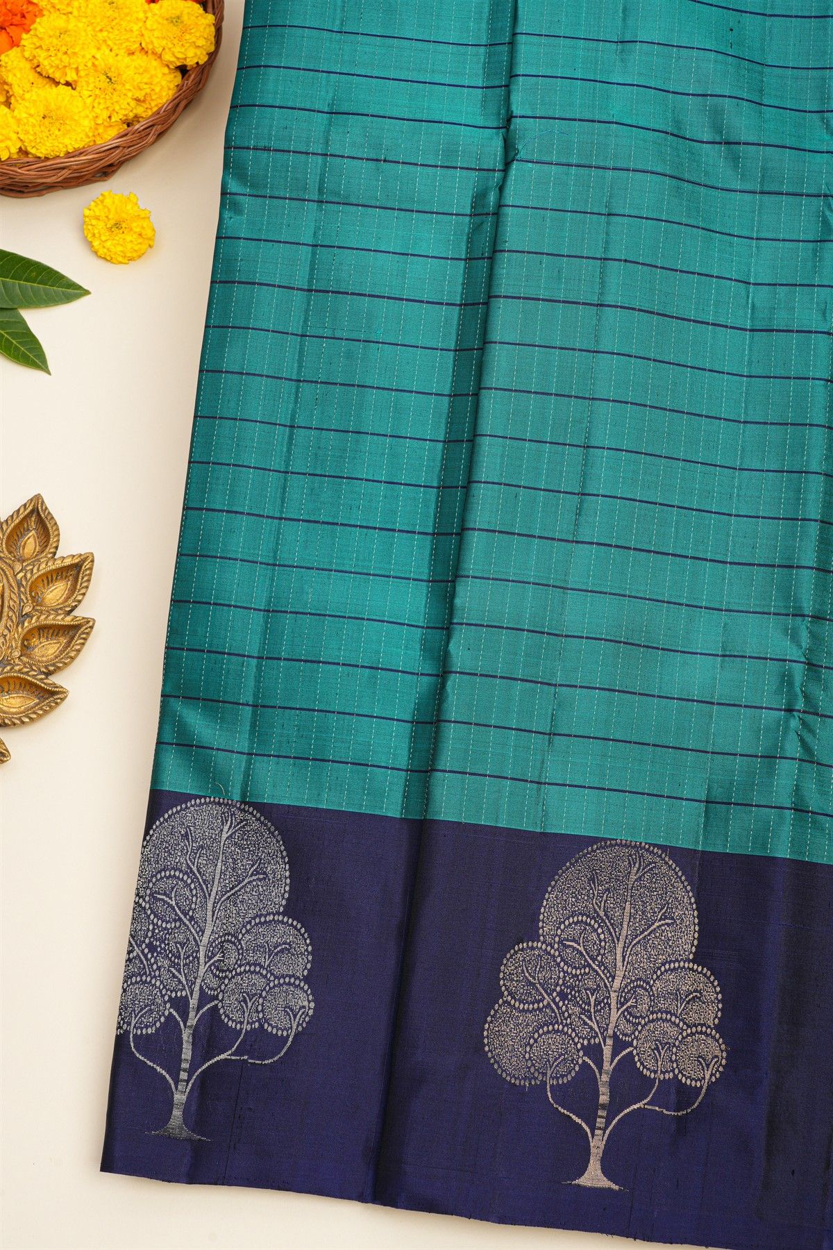Coimbatore Soft Silk Sea Blue Saree