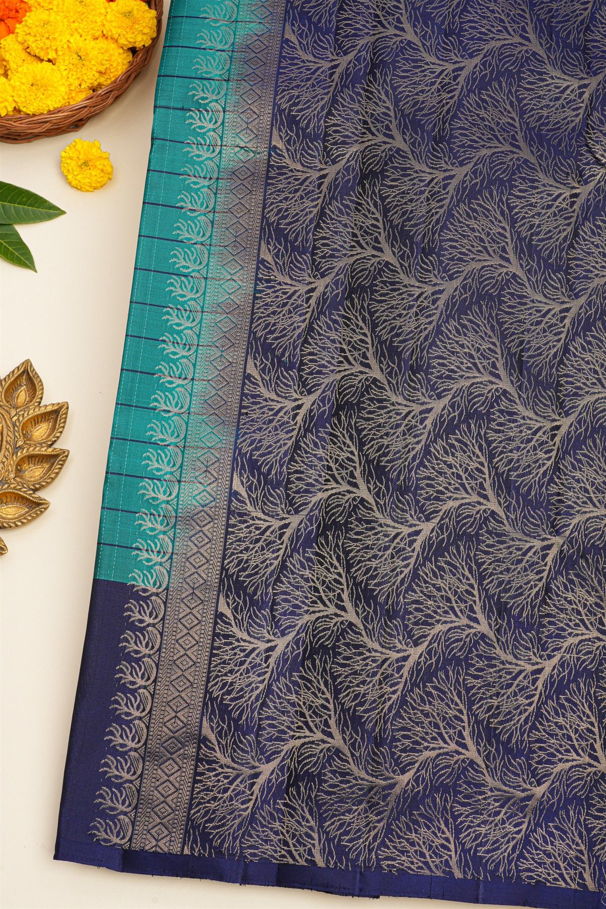 Coimbatore Soft Silk Sea Blue Saree