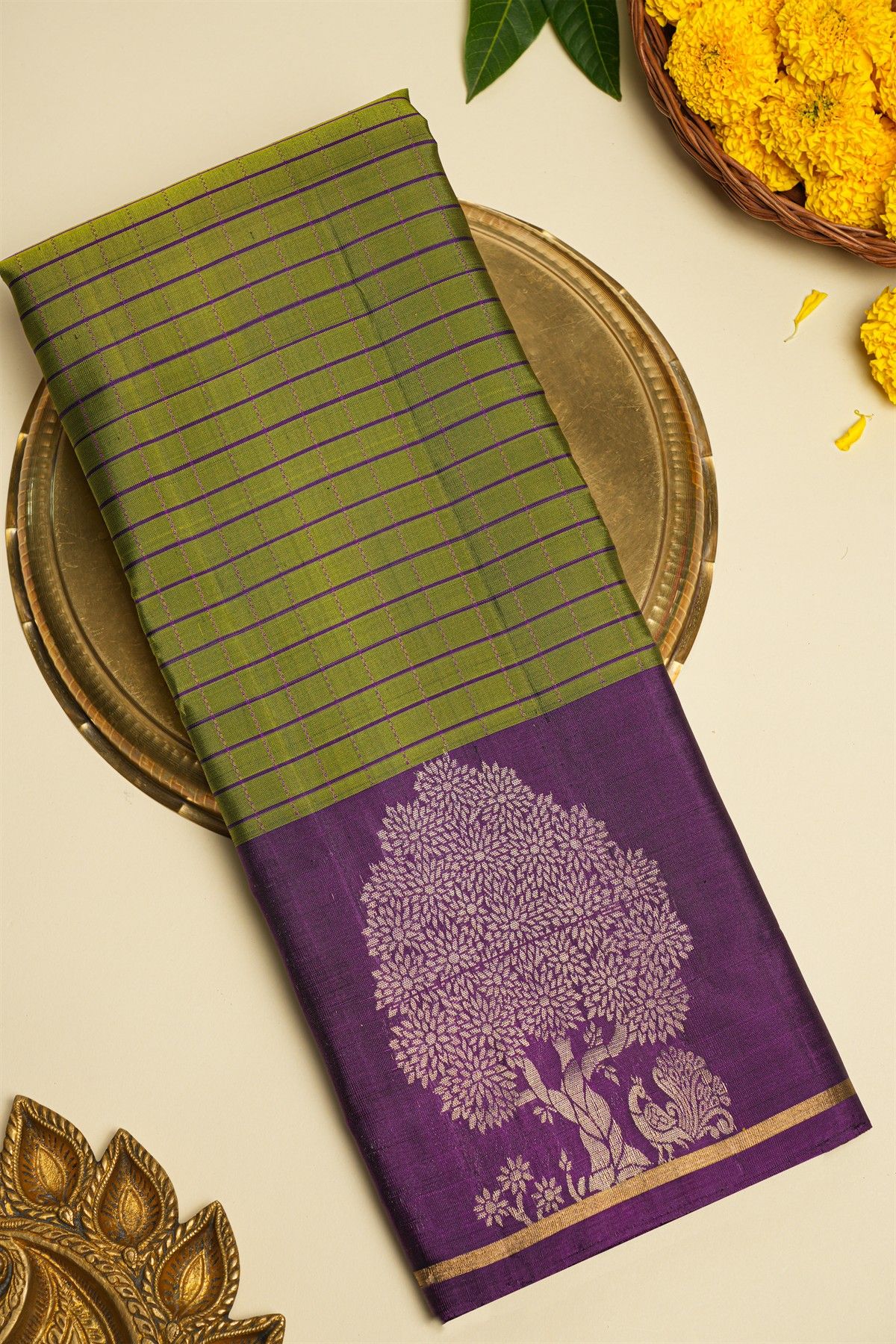 Coimbatore Soft Silk Mehendi Green Saree