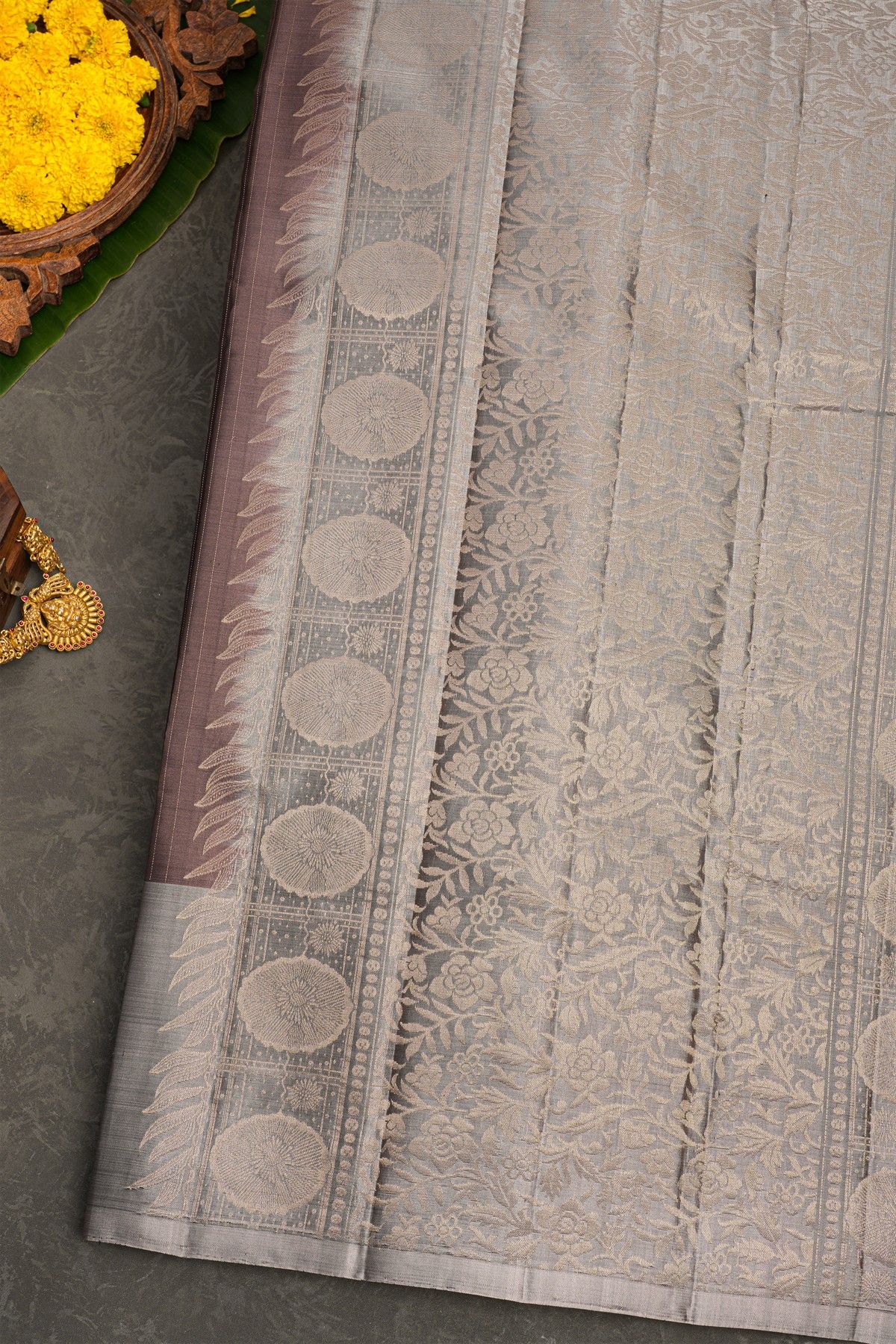 Coimbatore Soft Silk Dark Brown Saree