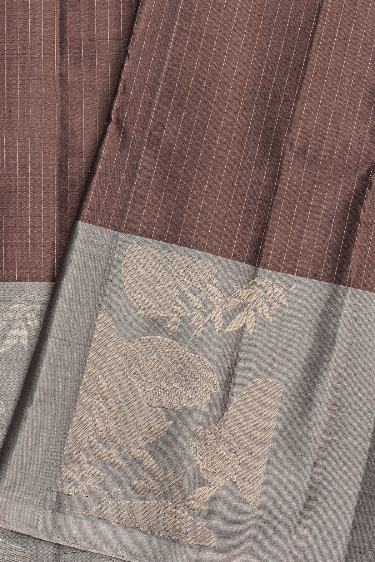 Coimbatore Soft Silk Dark Brown Saree