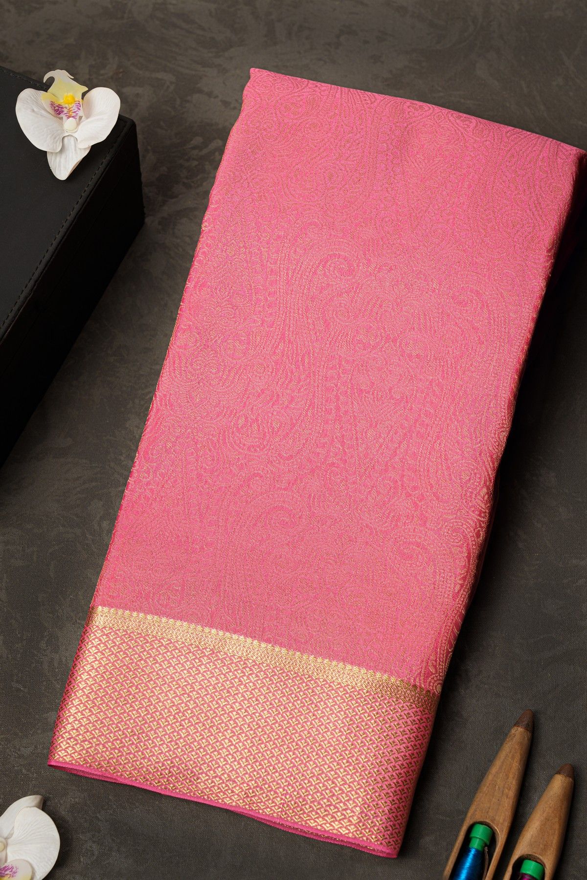 Mysore Crepe Pink Saree