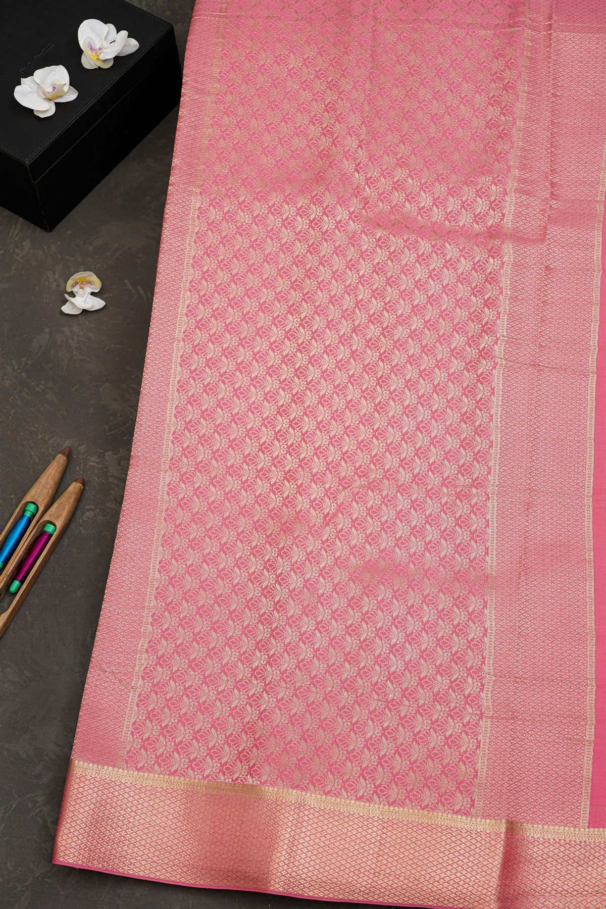 Mysore Crepe Pink Saree