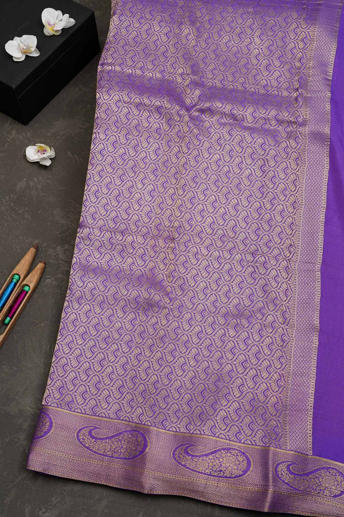 Mysore Crepe Yellow Saree