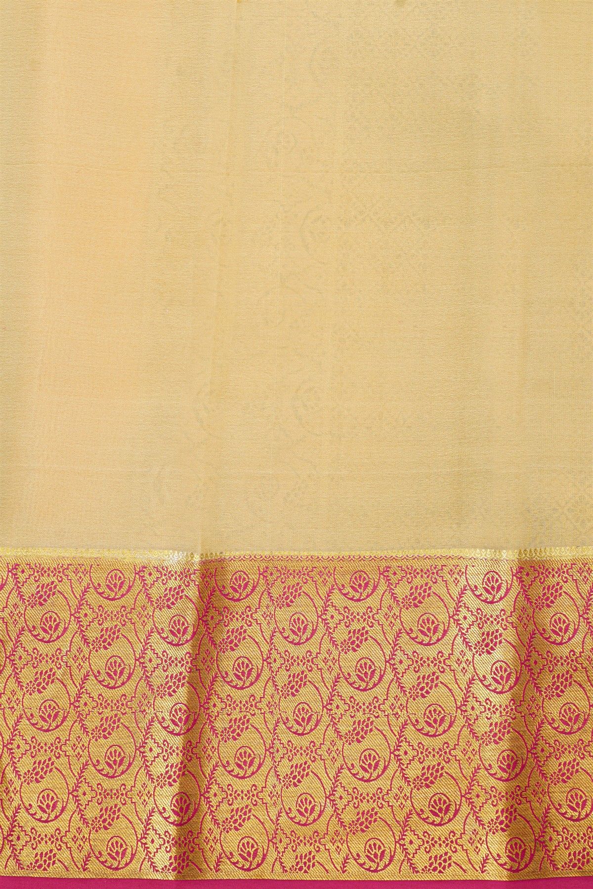 Mysore Crepe Yellow Saree