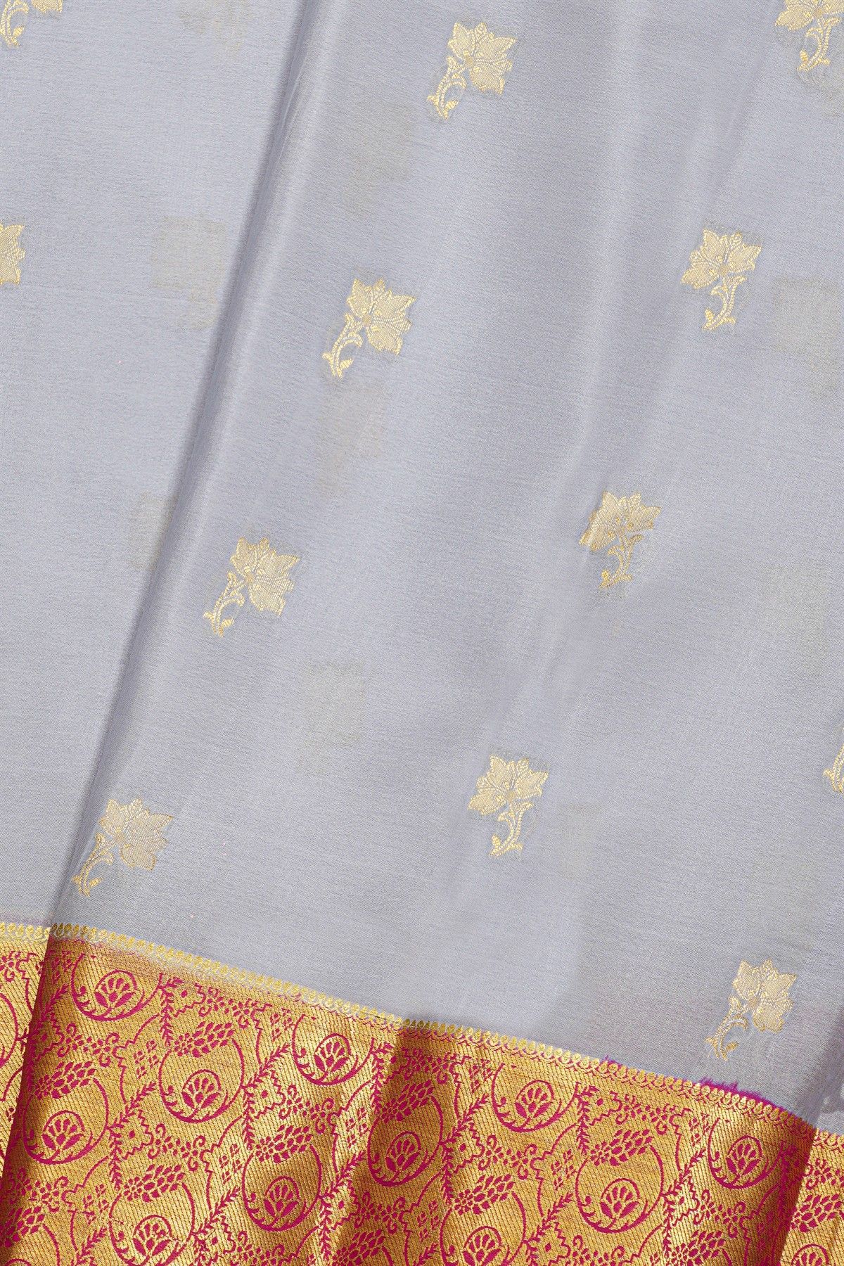 Mysore Crepe Grey Saree