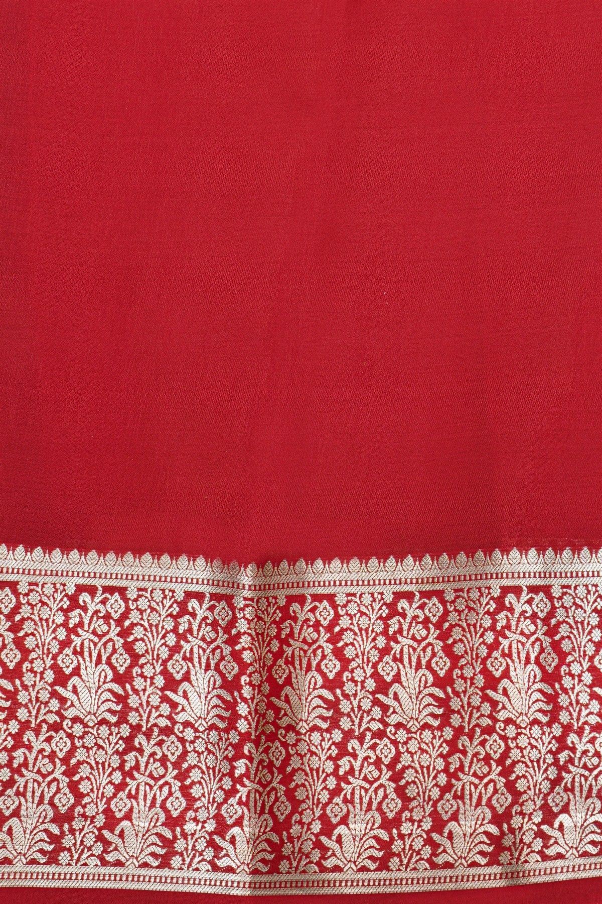 Mysore Crepe Red Saree