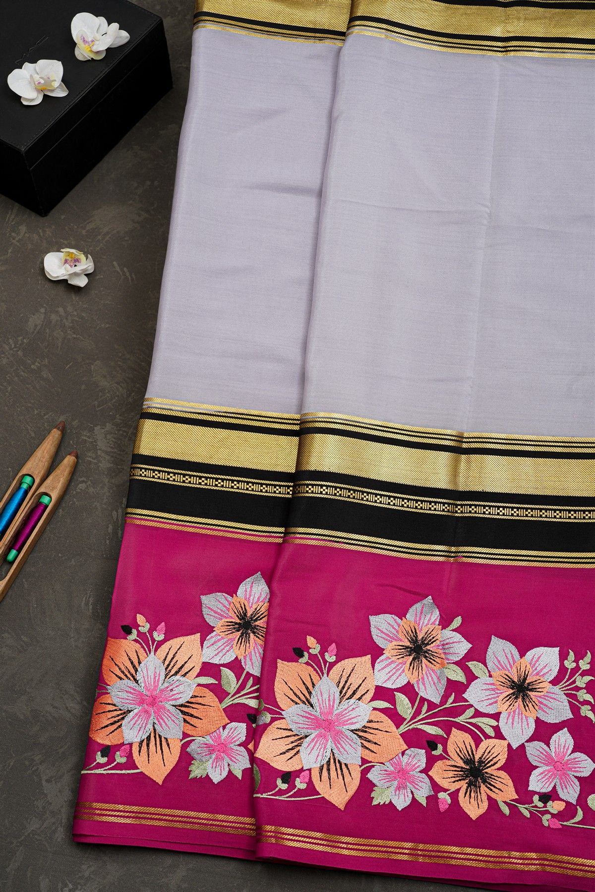 Mysore Crepe Dual Colour Saree