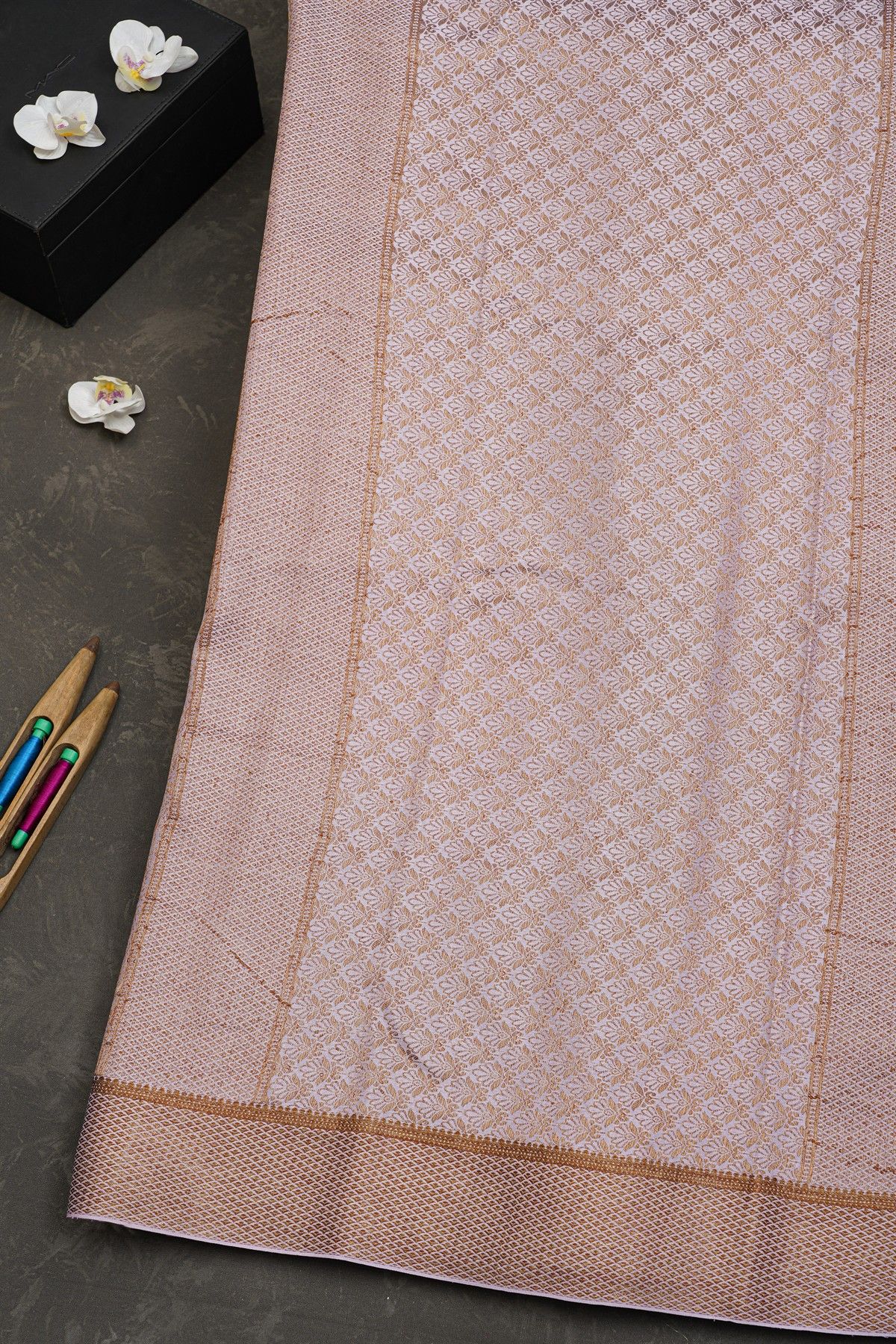 Mysore Crepe Cream Saree