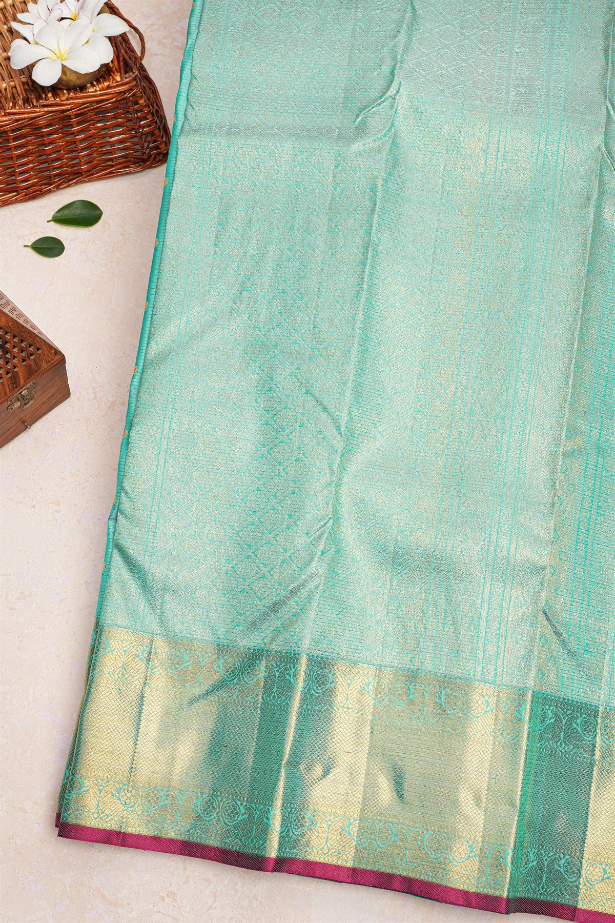 Kancheepuram Silk Sky Blue Saree