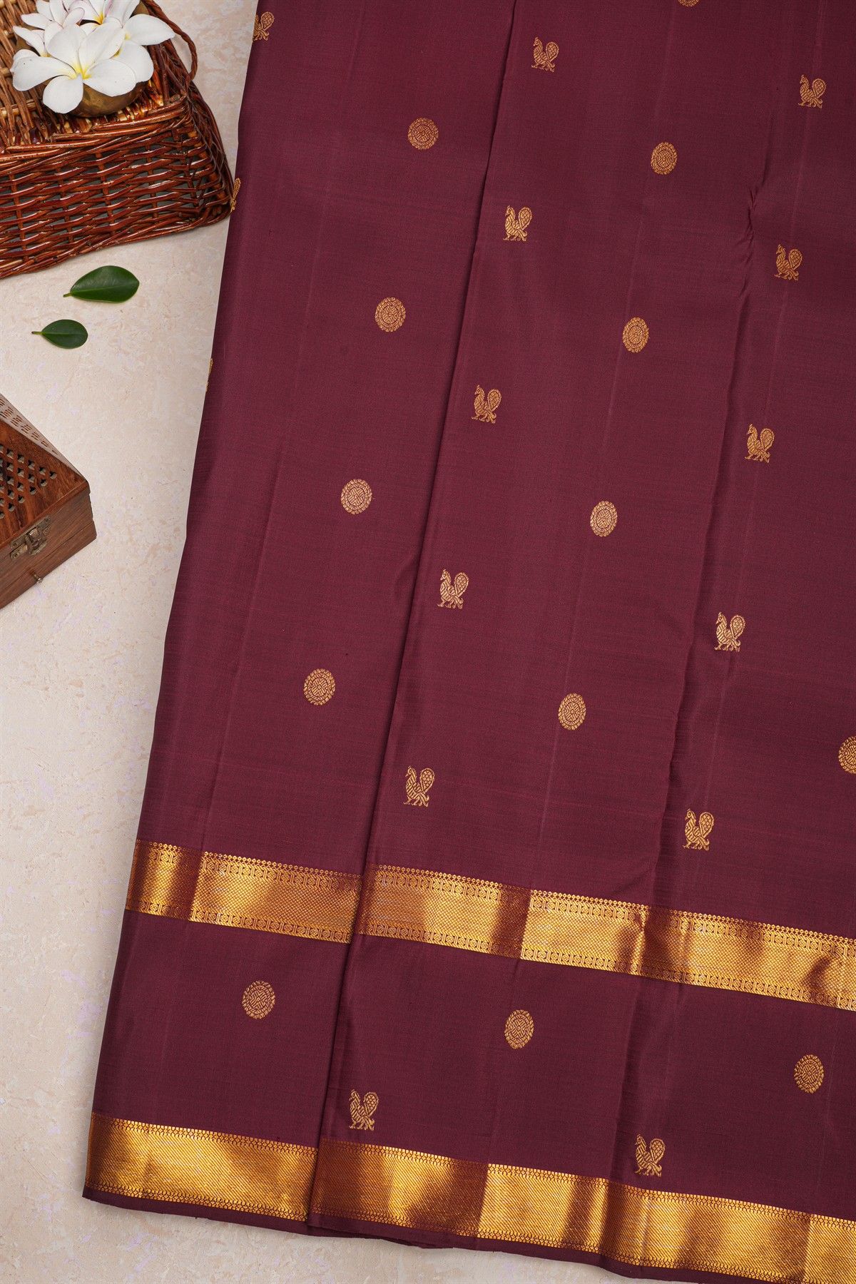 Kancheepuram Silk Wine Saree