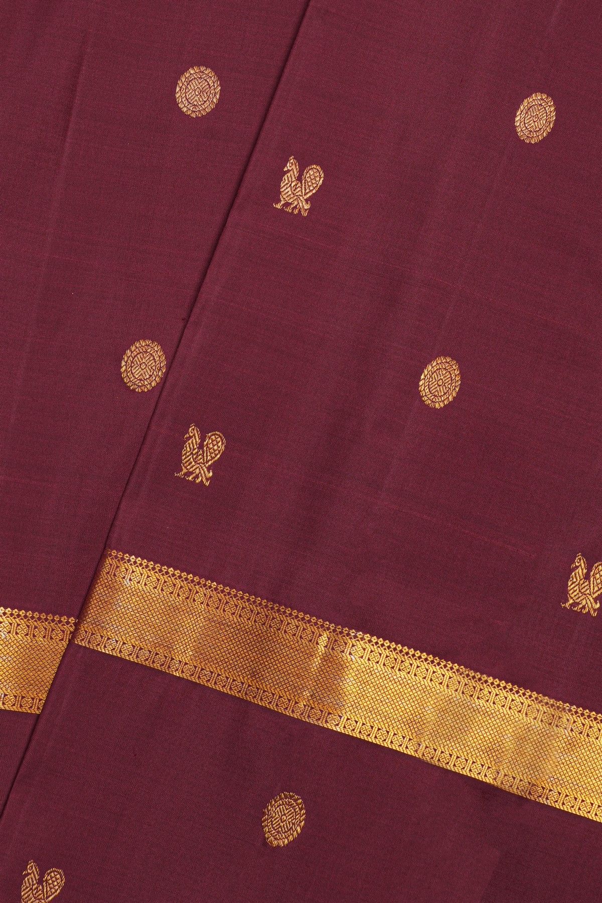Kancheepuram Silk Wine Saree