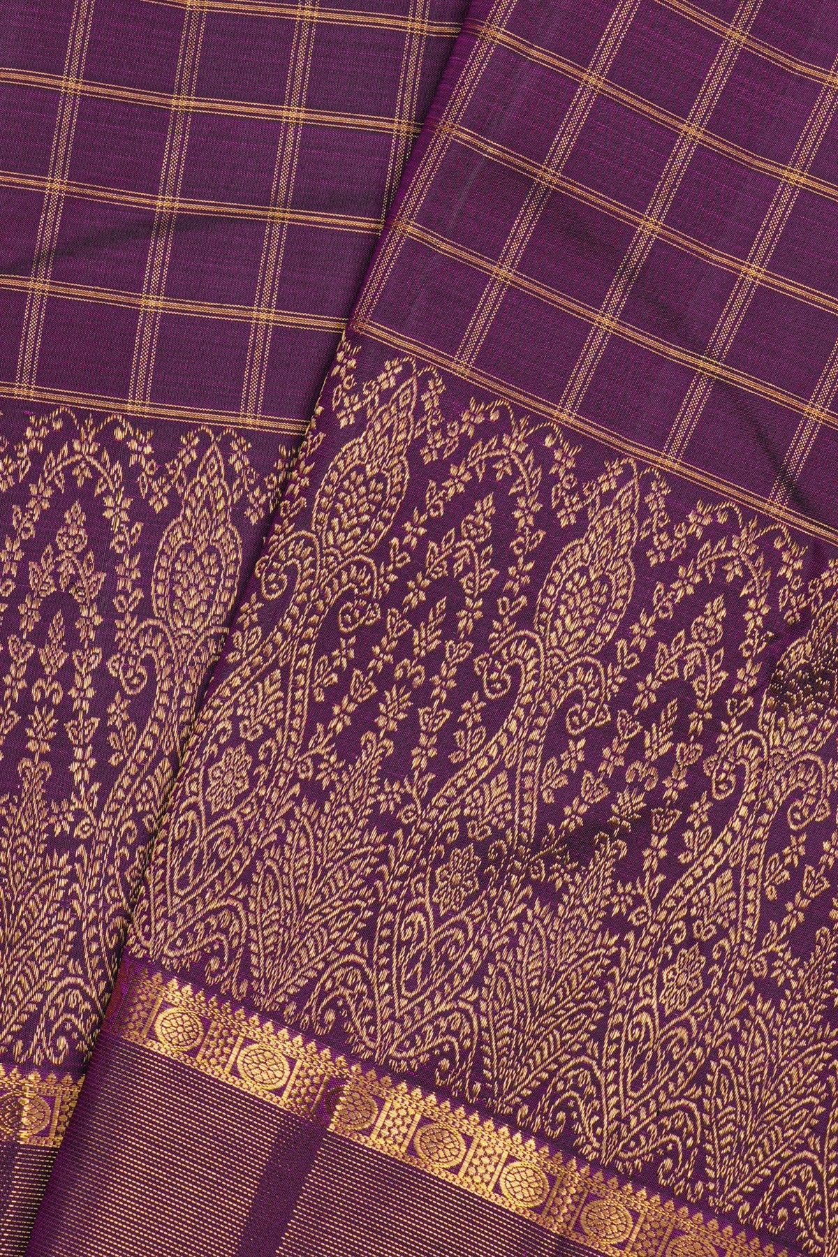 Kancheepuram Silk Dark Purple Saree