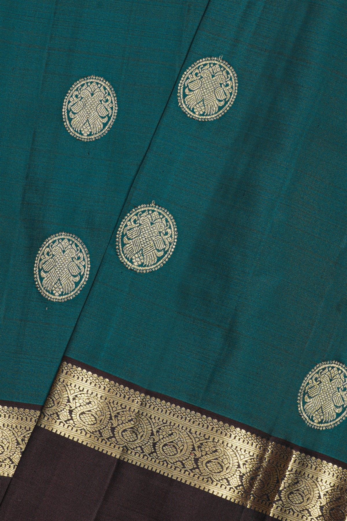 Kancheepuram Silk Teal Blue Saree