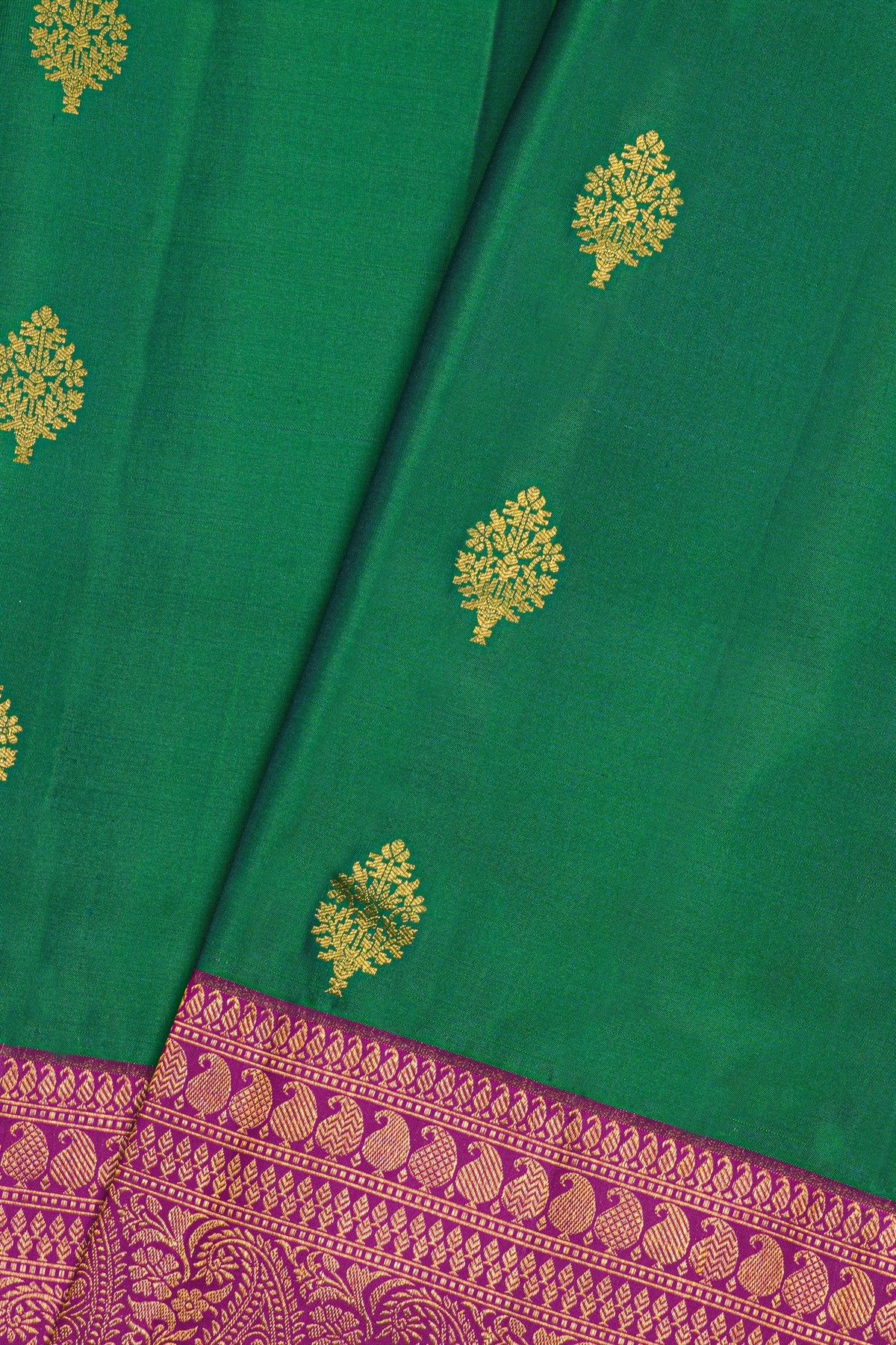 Kancheepuram Silk Bottle Green Saree