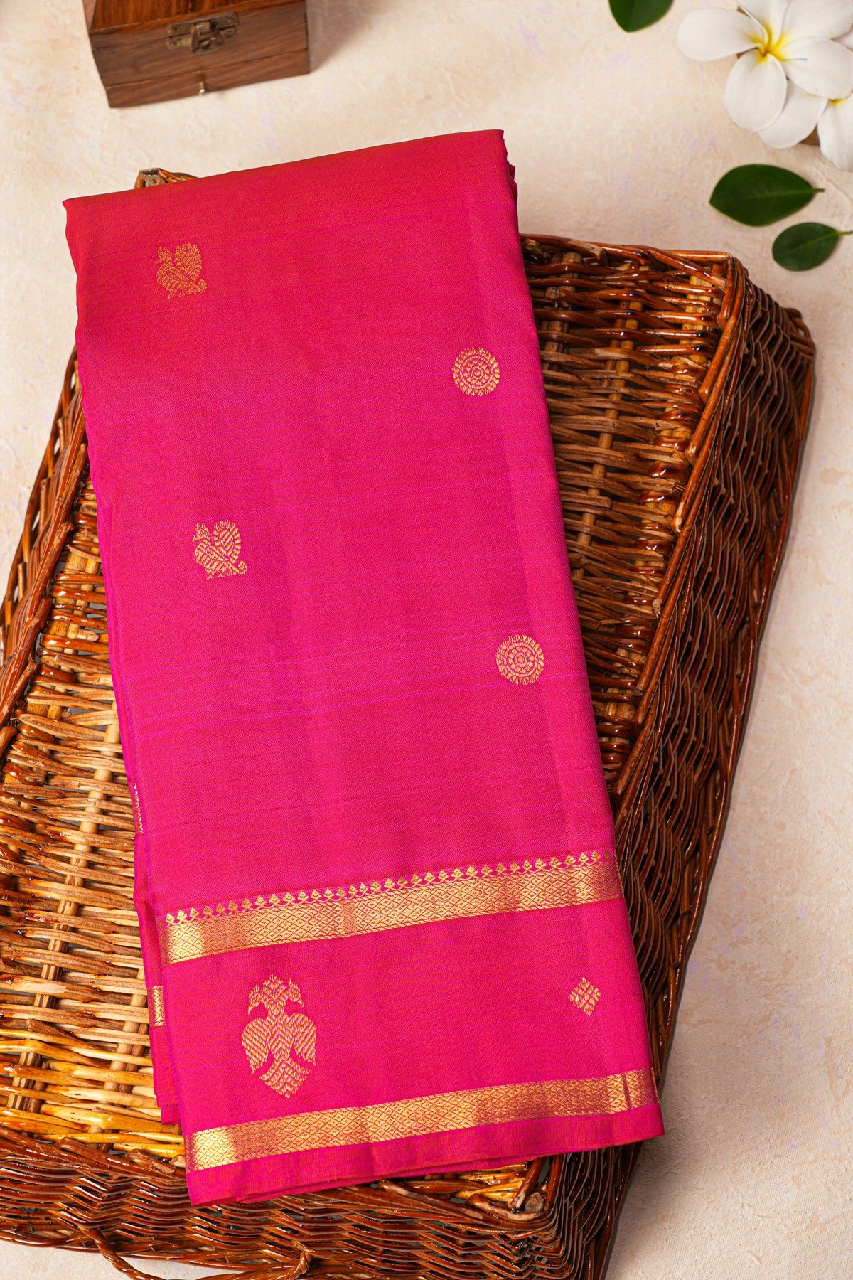 Kancheepuram Silk Rani Pink Saree