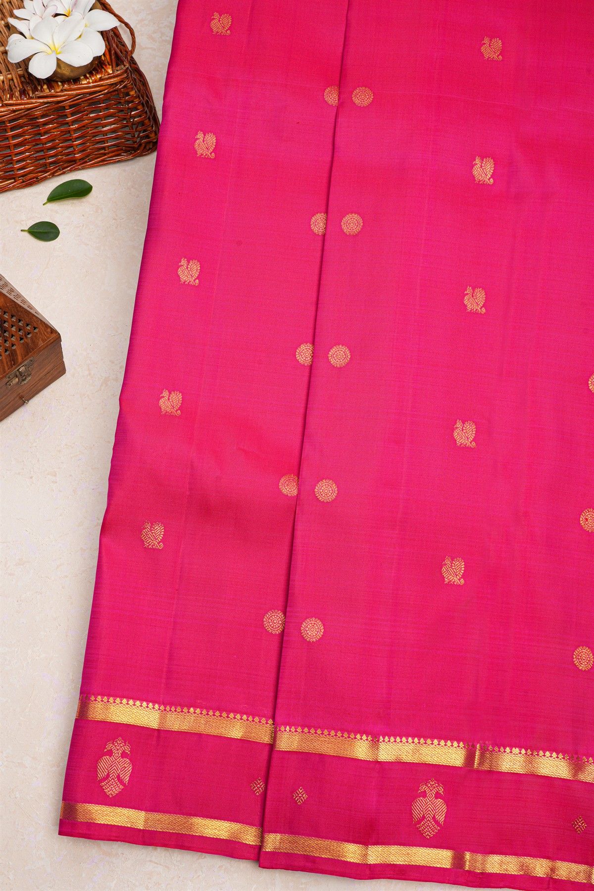 Kancheepuram Silk Rani Pink Saree