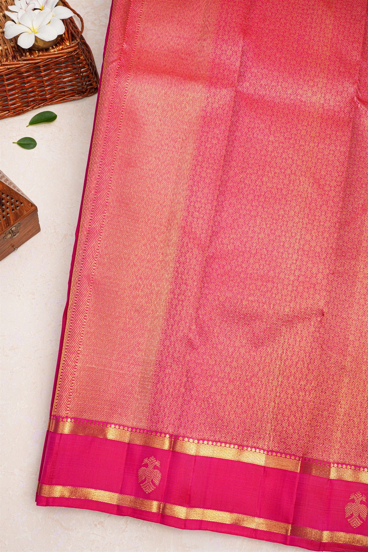 Kancheepuram Silk Rani Pink Saree