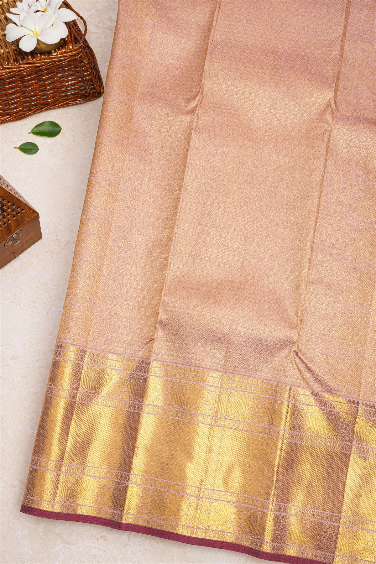 Kancheepuram Silk Baby Pink Saree