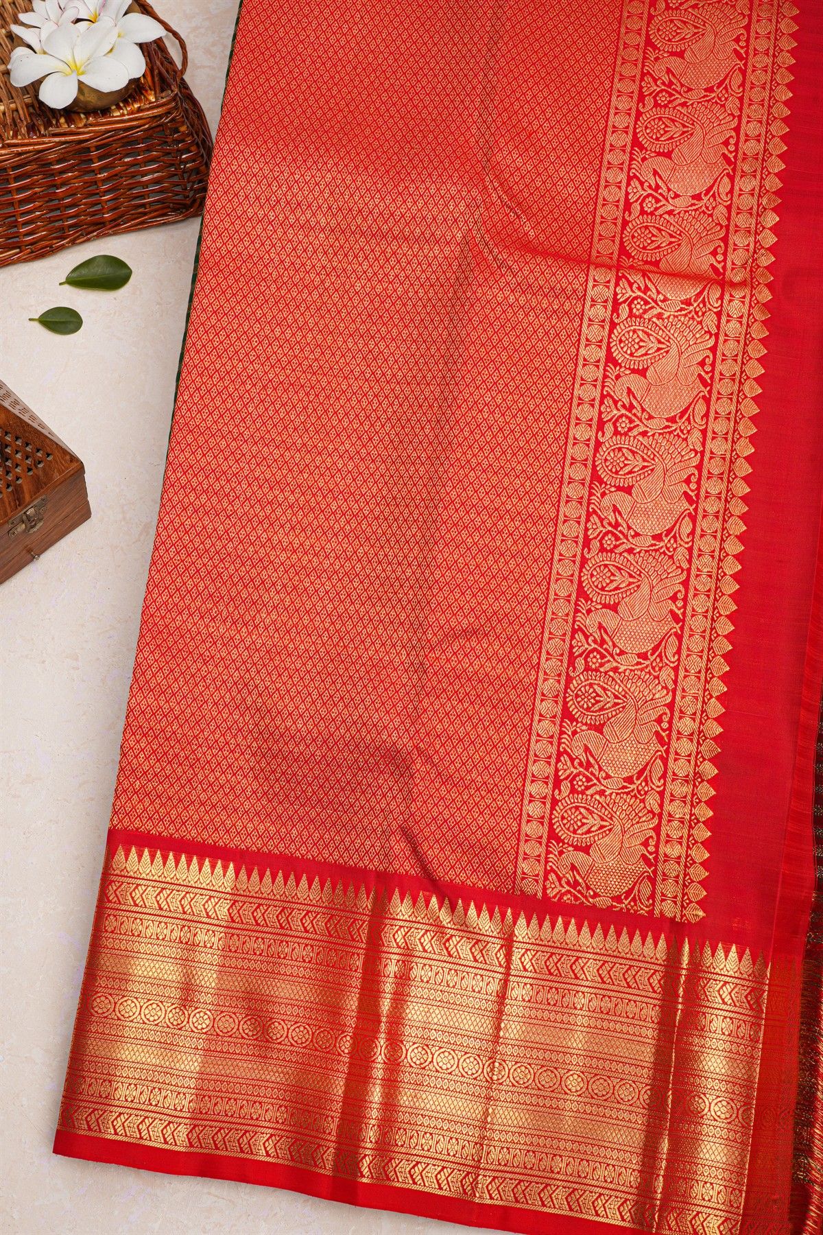Kancheepuram Silk Bottle Green Saree