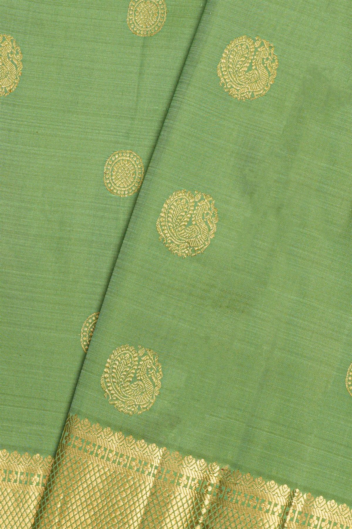 Kancheepuram Silk Pista Green Saree