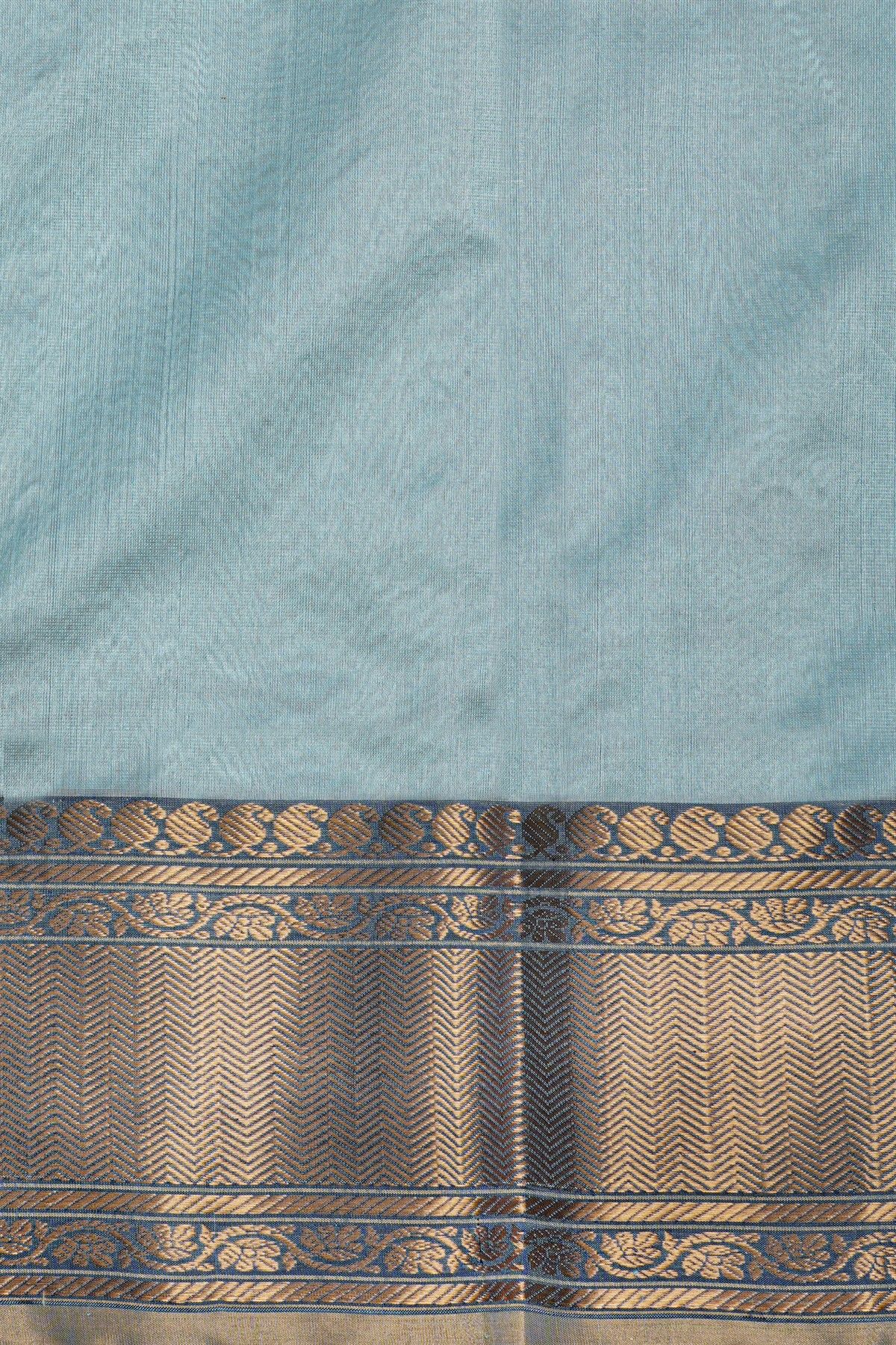 Chanderi Sico Ice Blue Saree