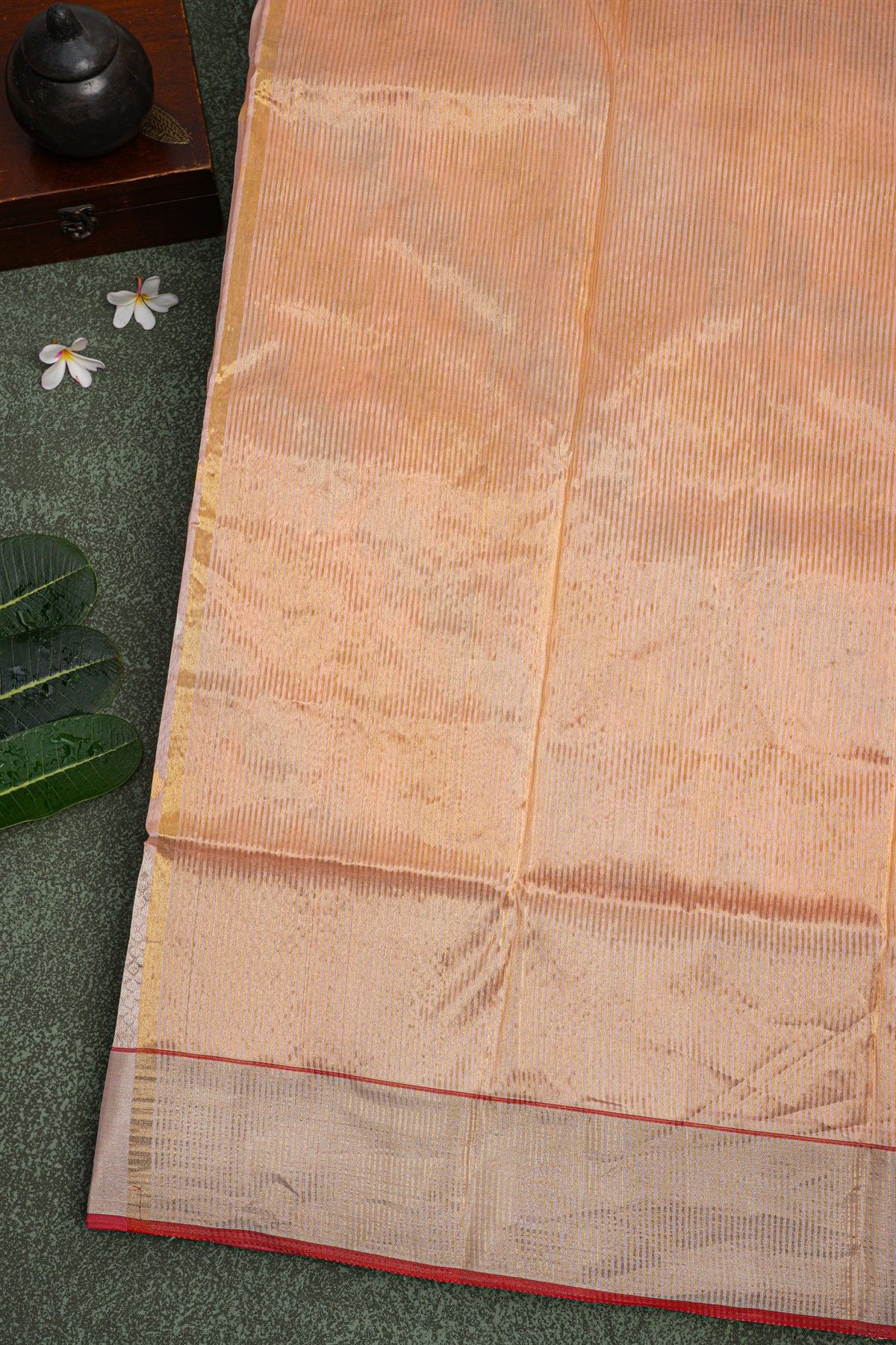 Chanderi Sico Peach Saree