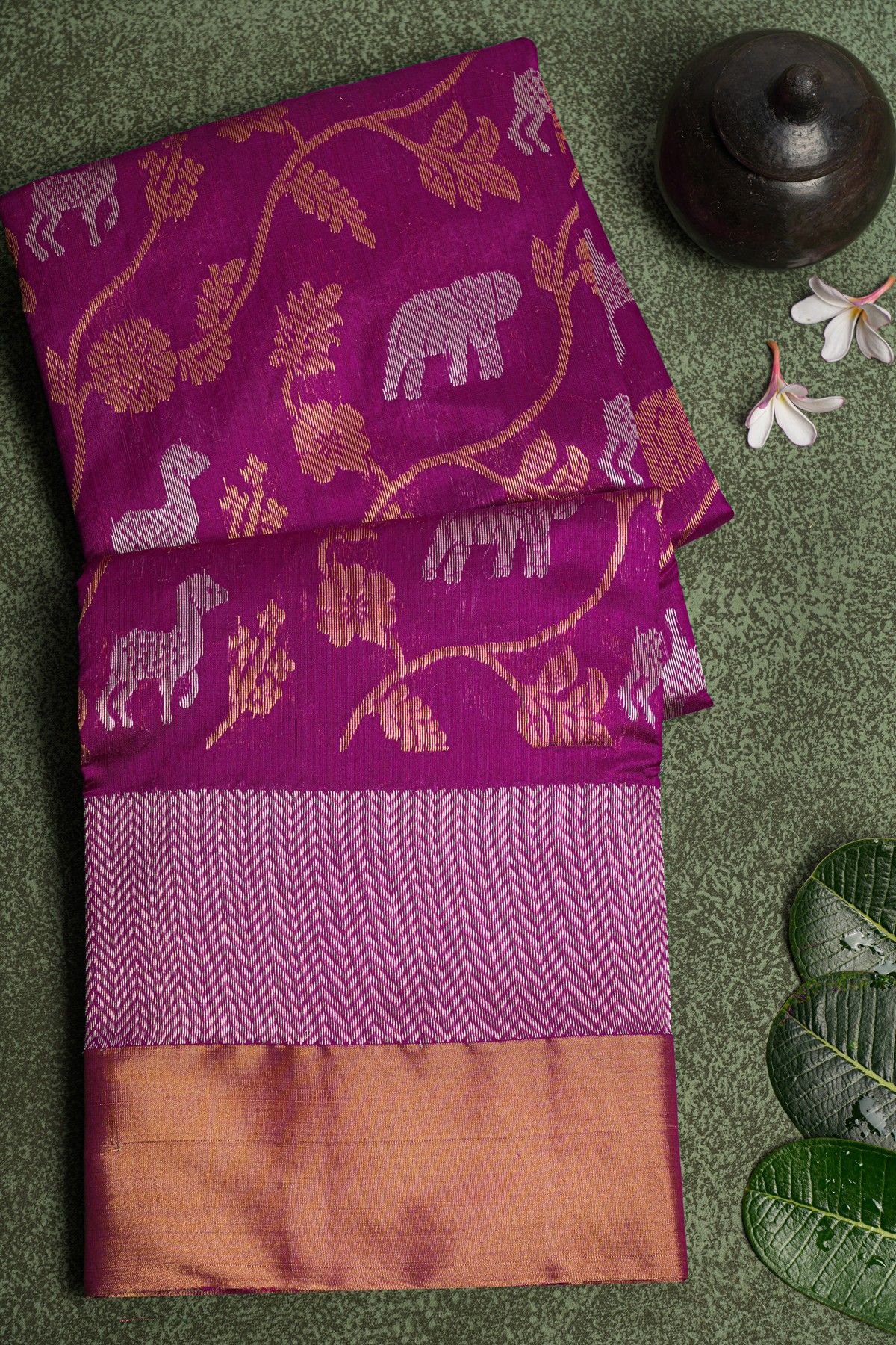 Chanderi Sico Purple Saree