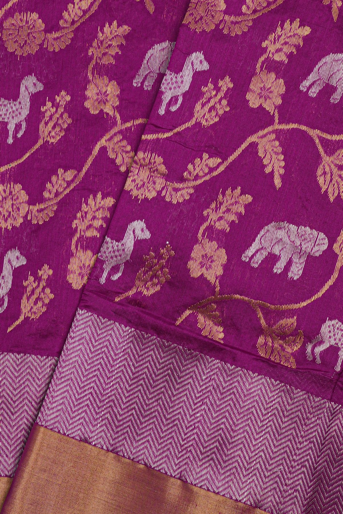 Chanderi Sico Purple Saree