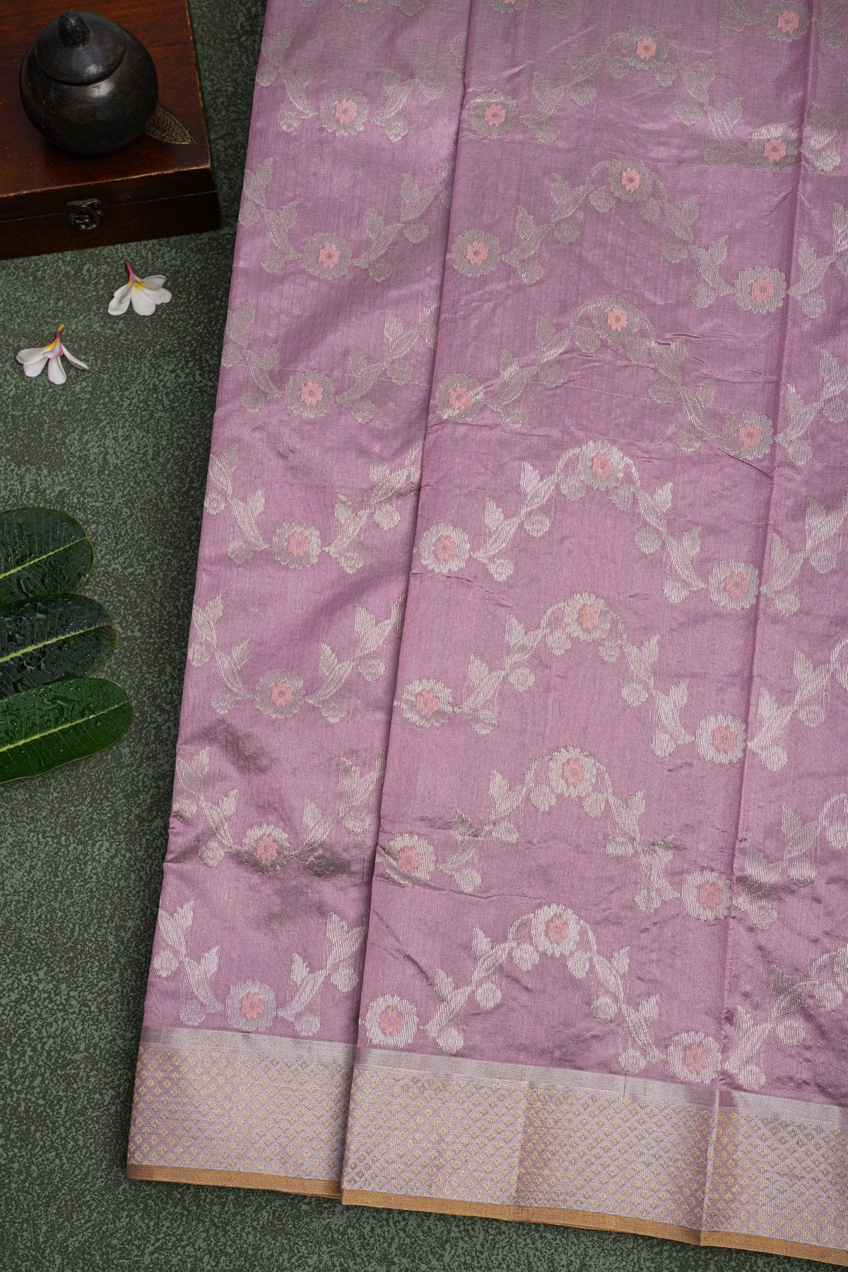 Chanderi Sico Lavender Saree