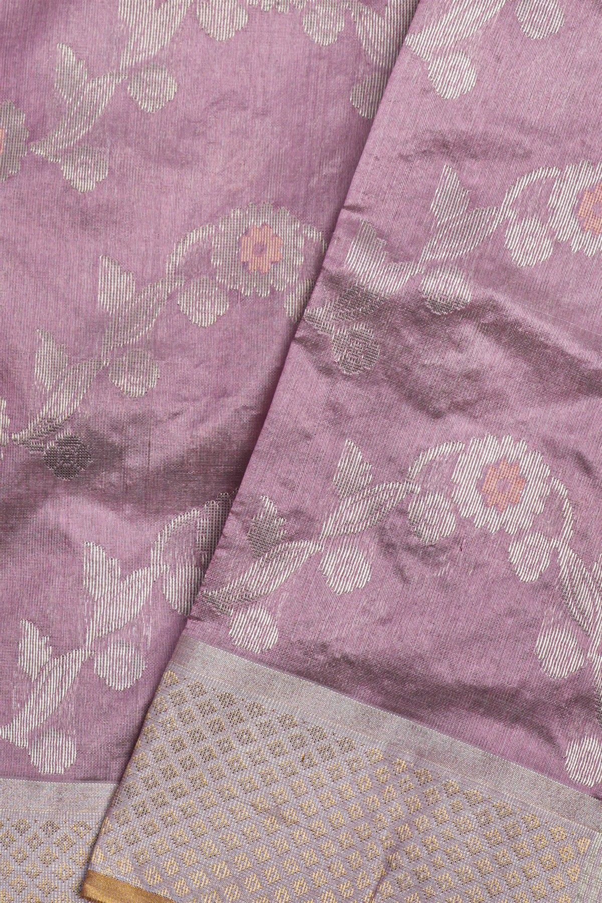 Chanderi Sico Lavender Saree