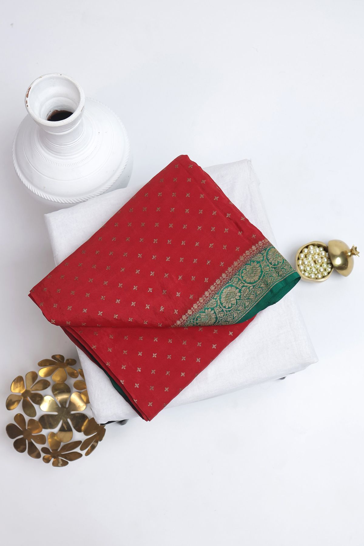 Banarasi Georgette Red Saree