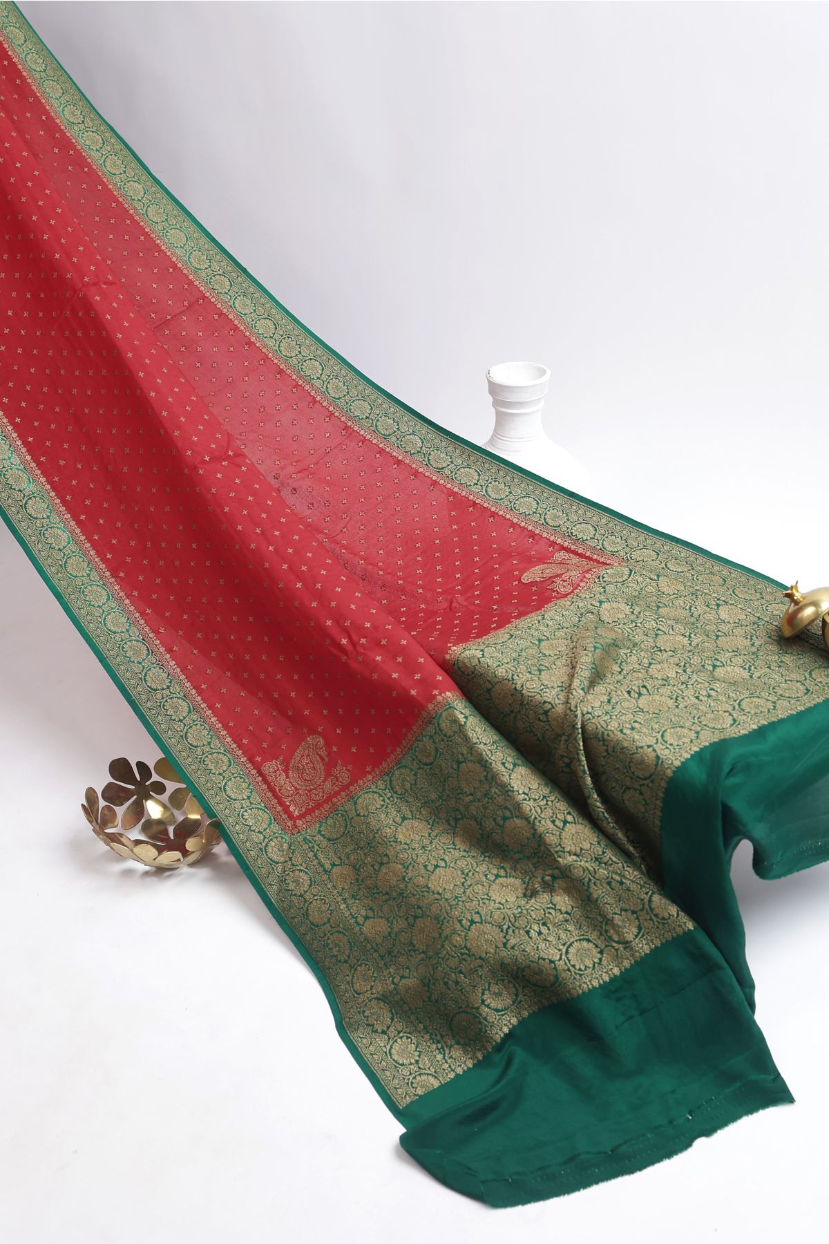 Banarasi Georgette Red Saree