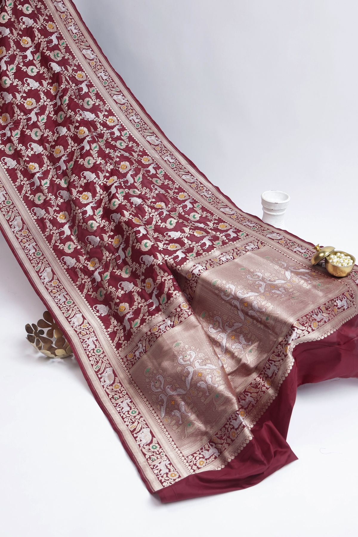 Banarasi Silk Maroon Saree