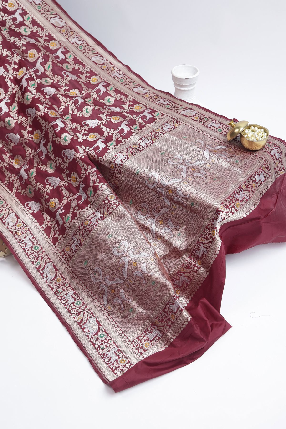 Banarasi Silk Maroon Saree