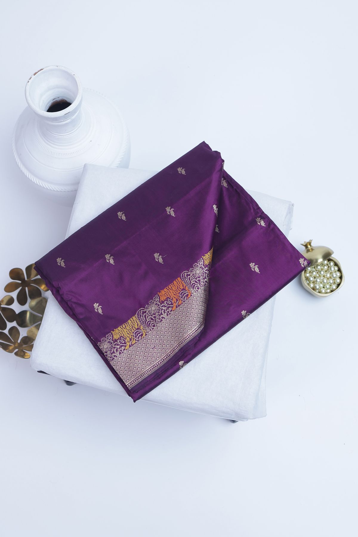 Banarasi Silk Violet Saree