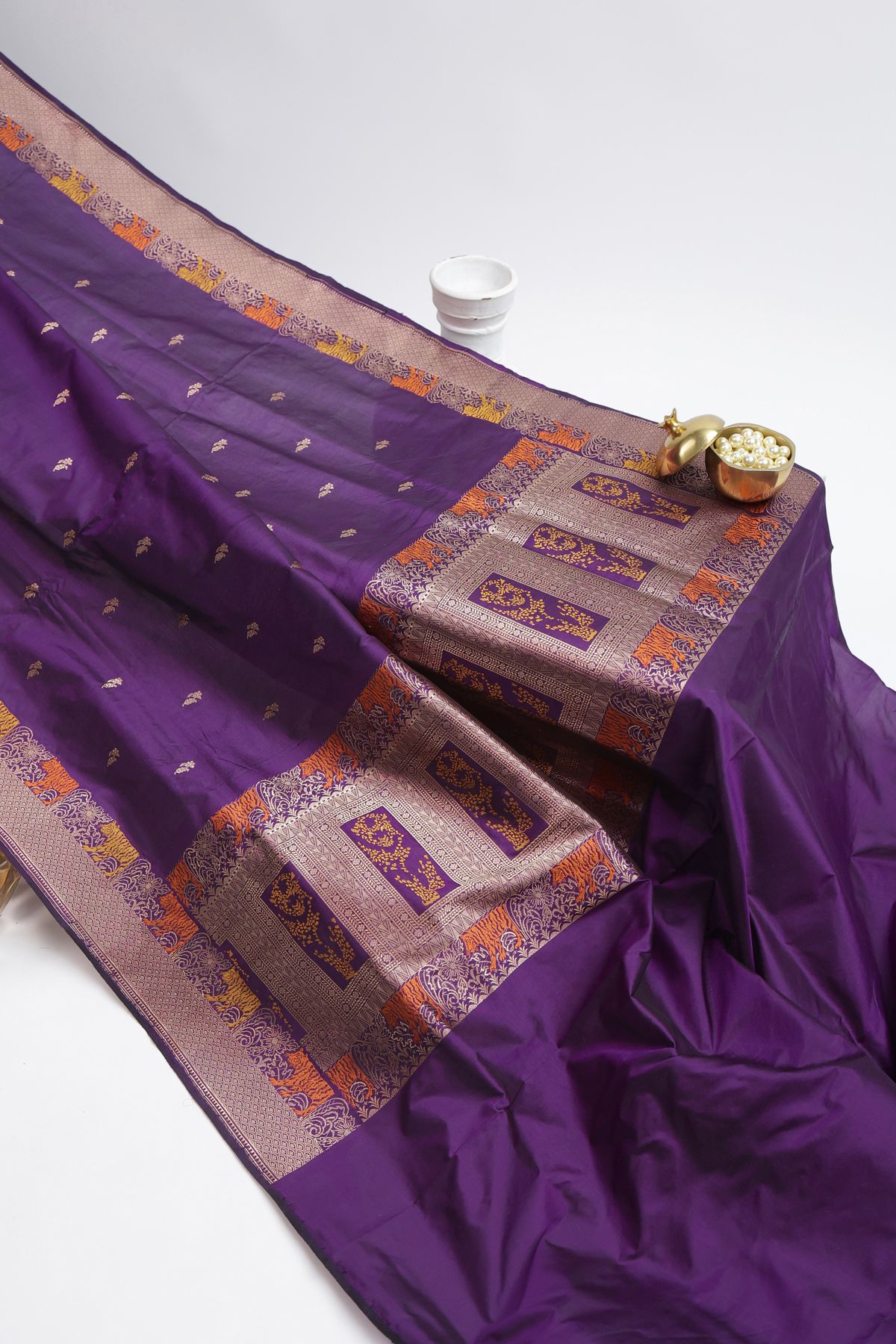 Banarasi Silk Violet Saree