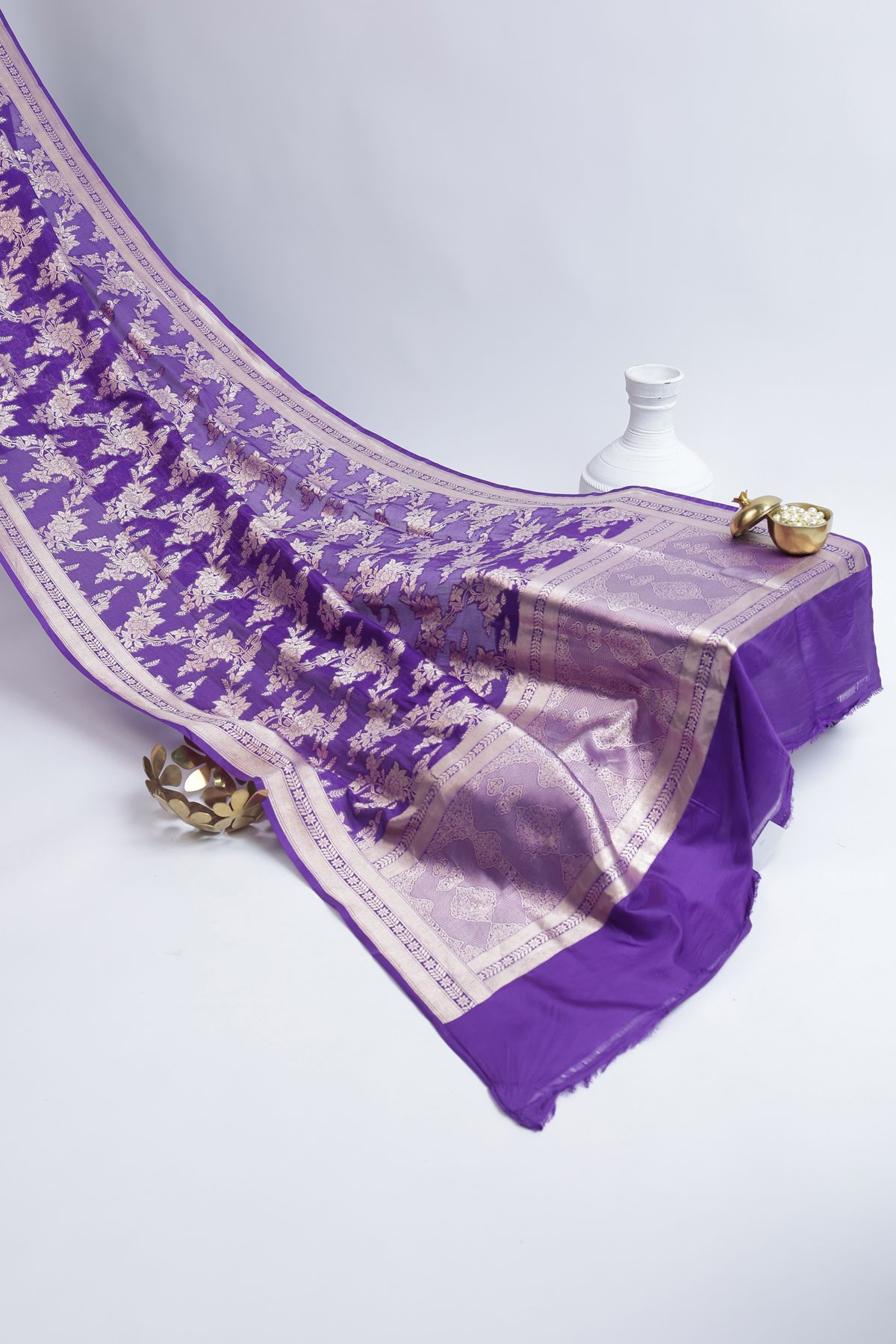 Banarasi Silk Purple Saree