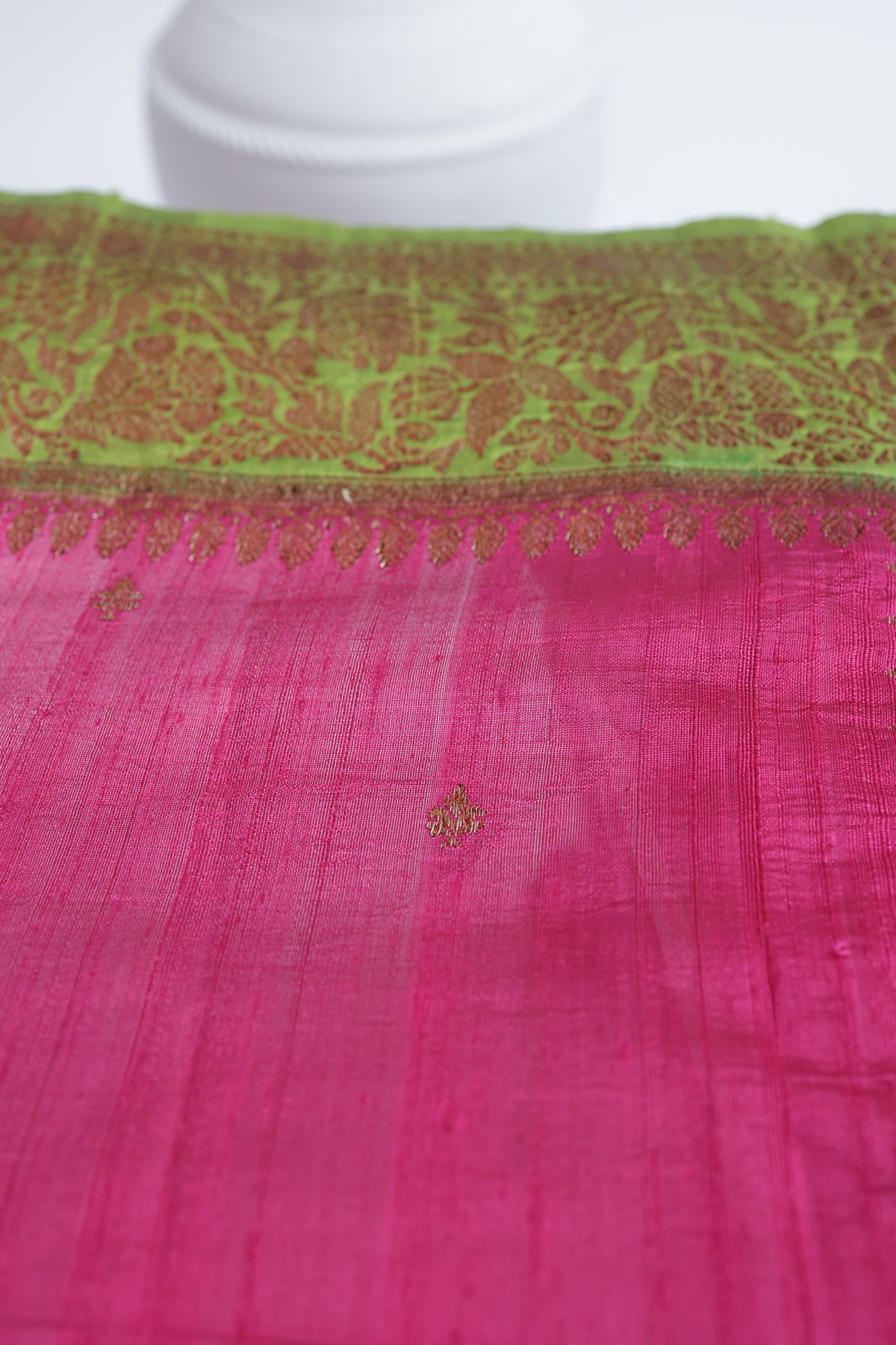 Designer Matka Silk Pink Saree