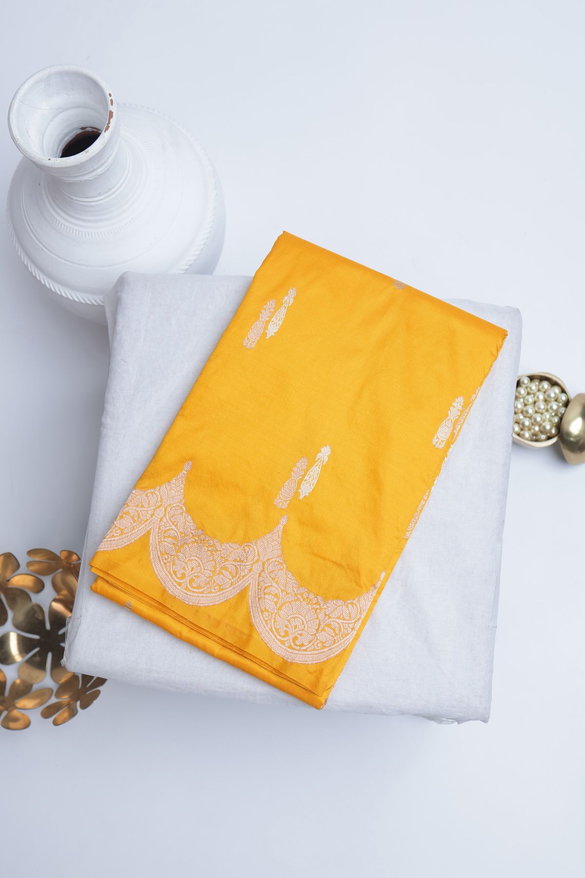 Banarasi Silk Mustard Saree
