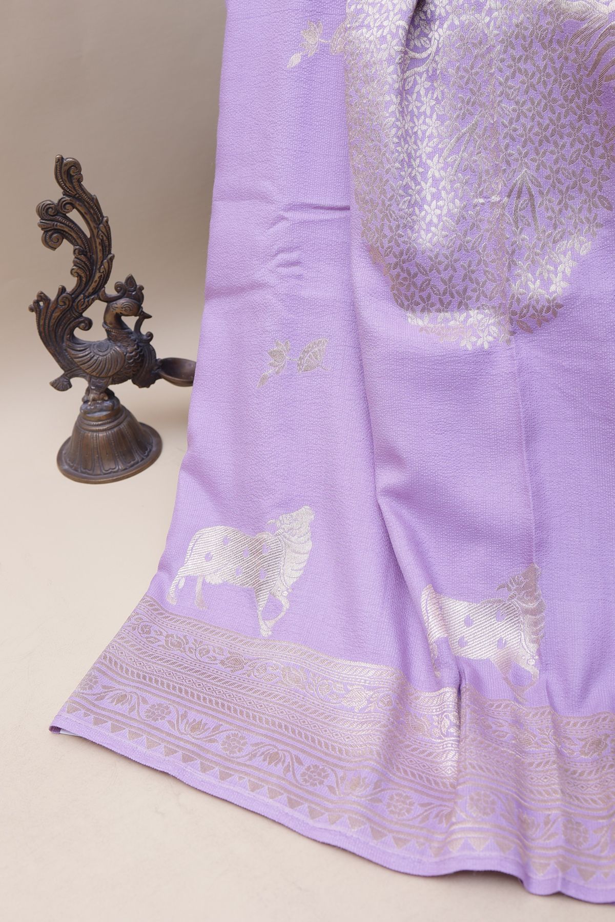 Banarasi Tussar Lavender Saree