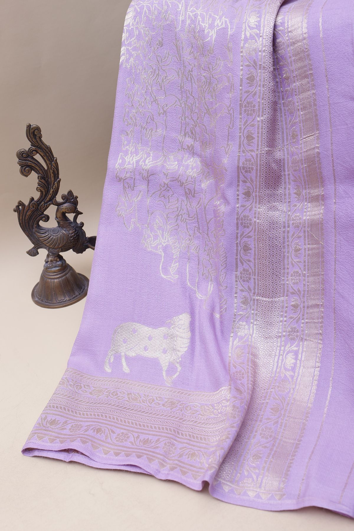 Banarasi Tussar Lavender Saree