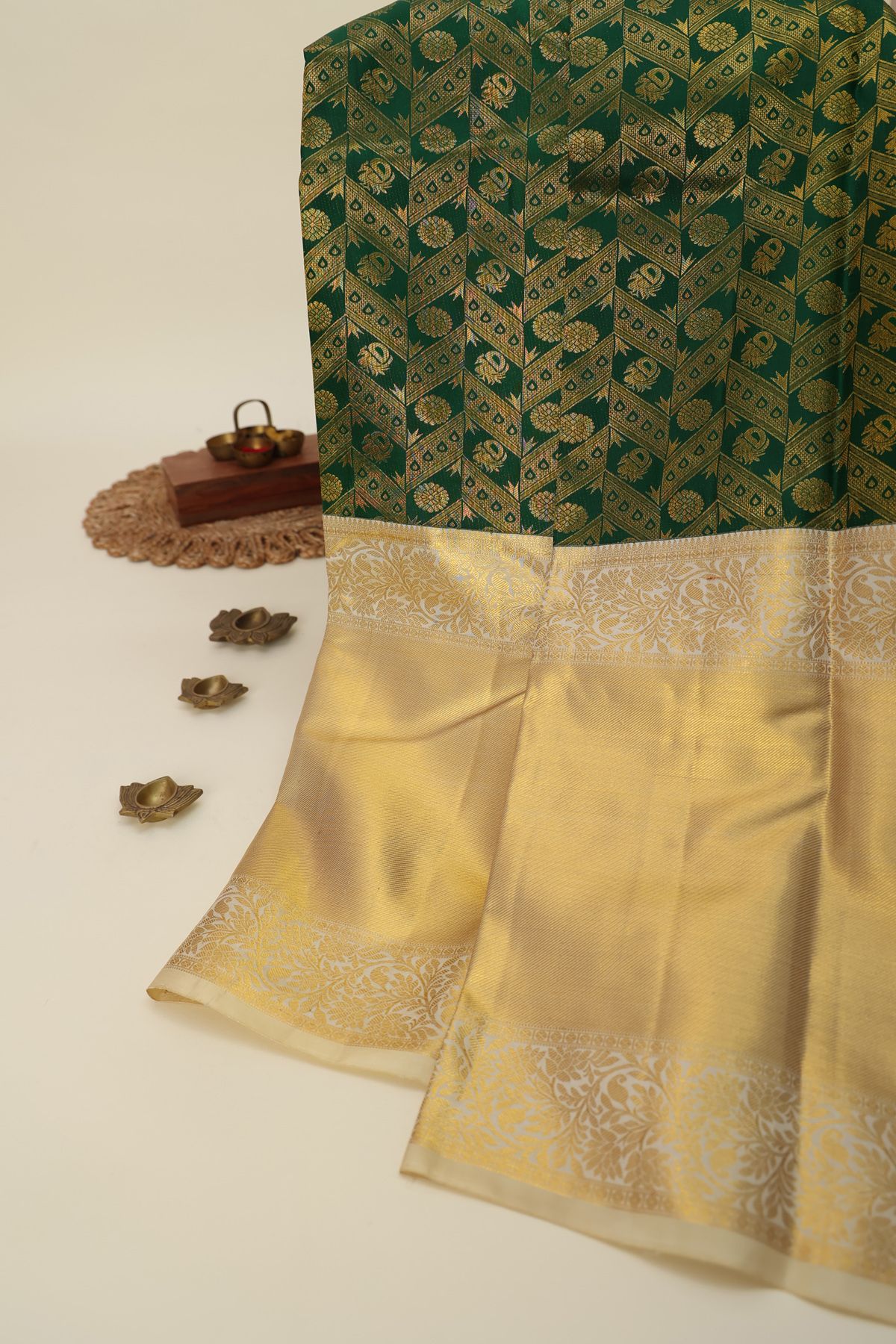 Kancheepuram Silk Dark Green Saree