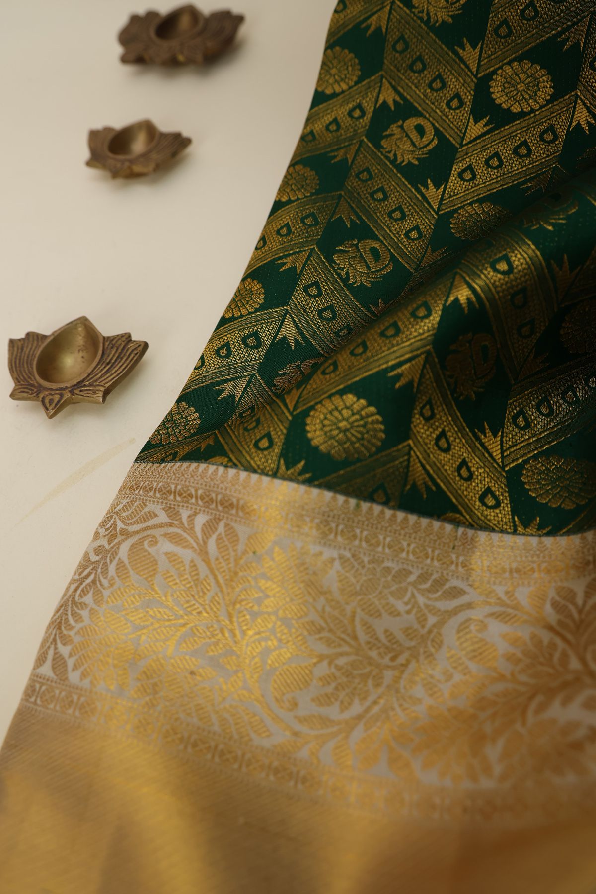 Kancheepuram Silk Dark Green Saree