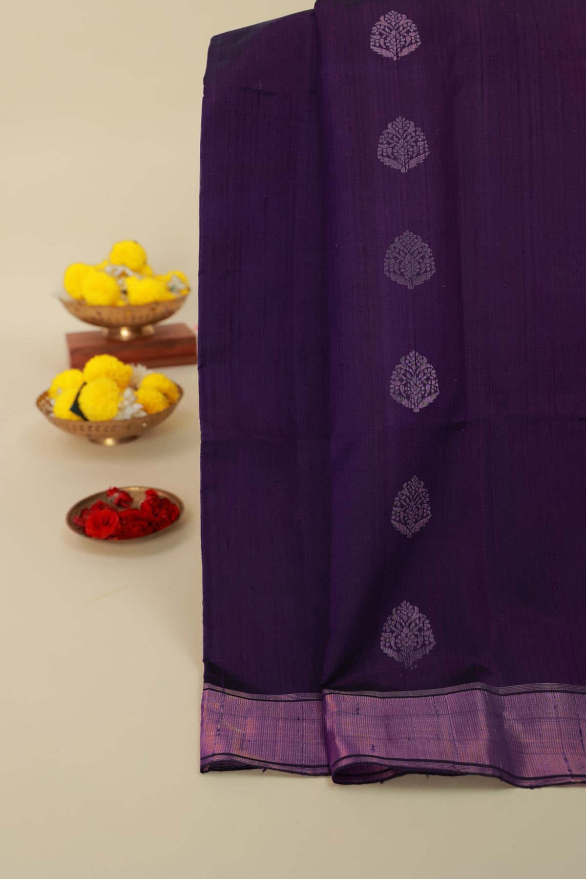 Matka Silk Purple Saree